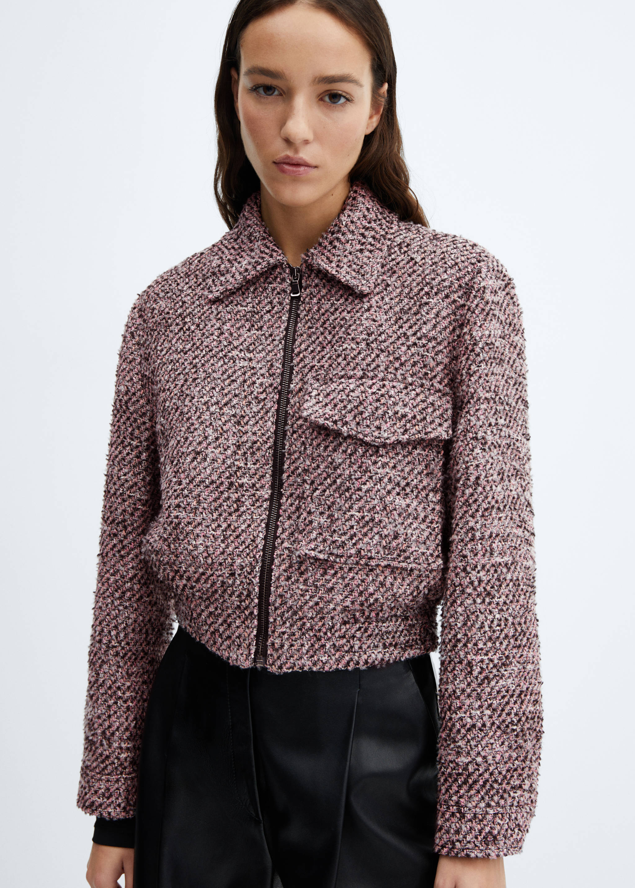Tweed bomber jacket - Medium plane