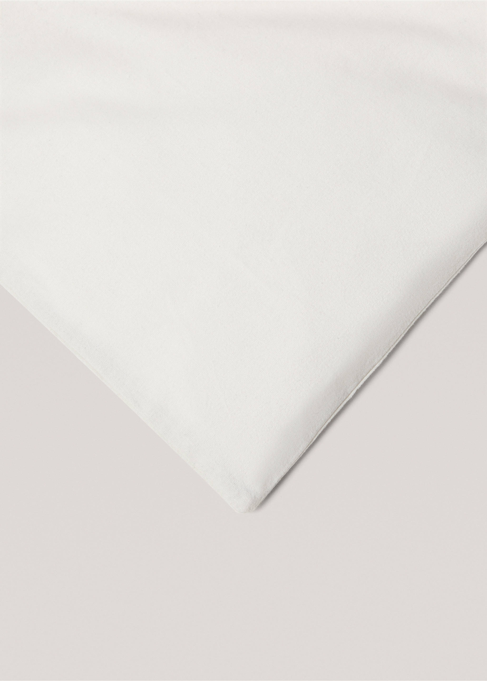 Plain flannel duvet cover Queen bed - Details of the article 2, Beige. Ref: 57039219-00.