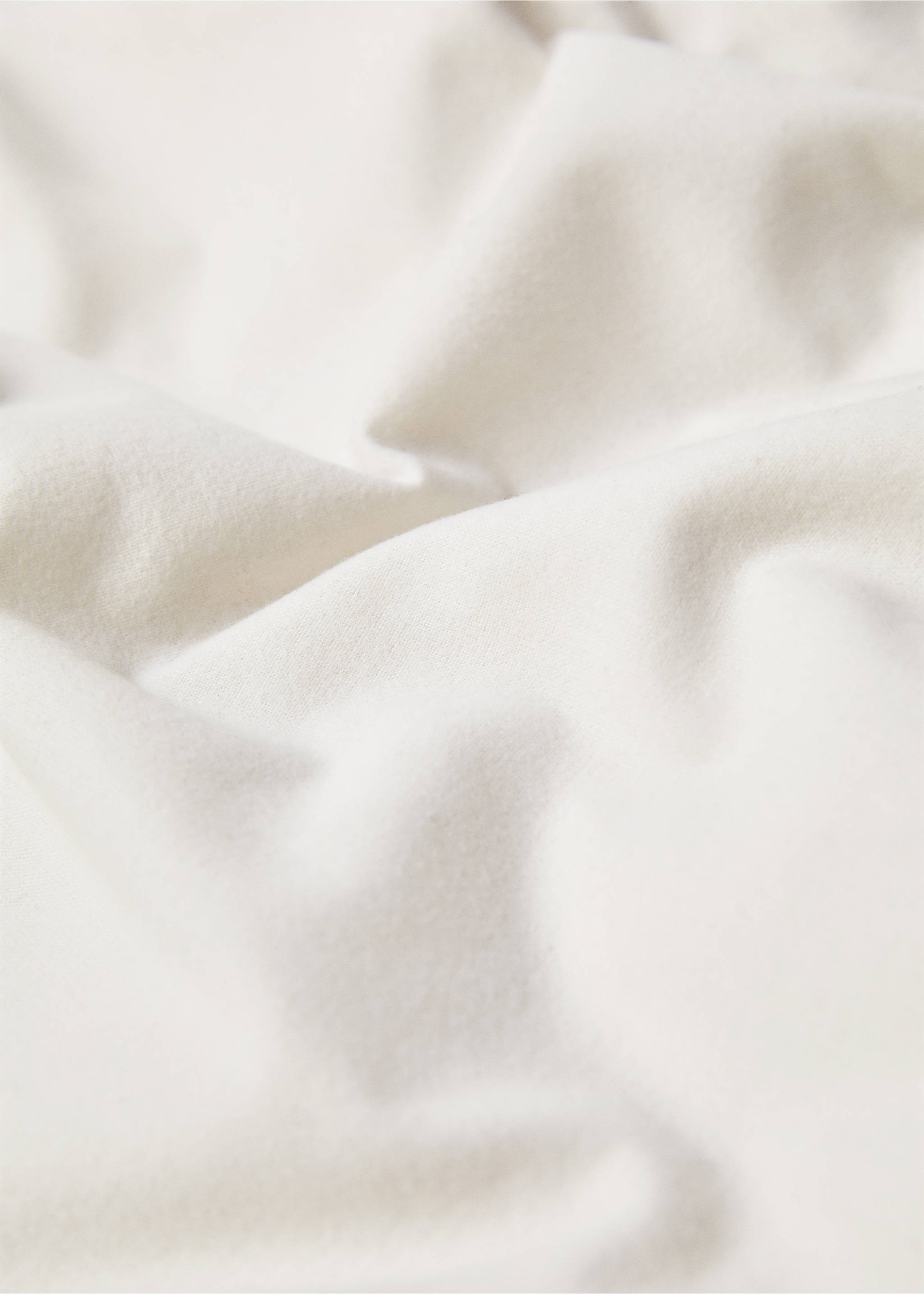 Plain flannel duvet cover Queen bed - Details of the article 3, Beige. Ref: 57039219-00.