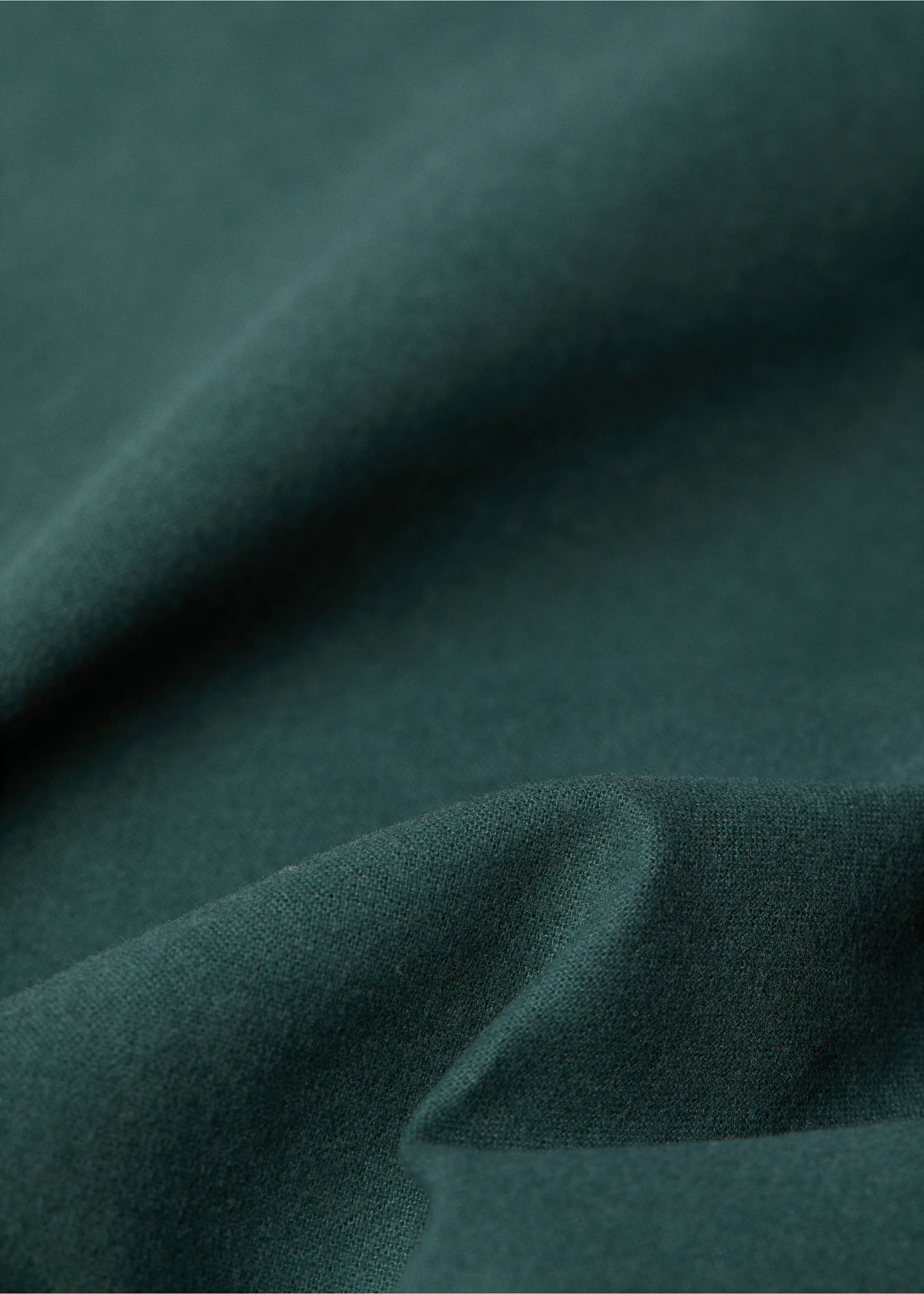 Plain flannel duvet cover Queen bed - Details of the article 1, Dark Green. Ref: 57039219-00.