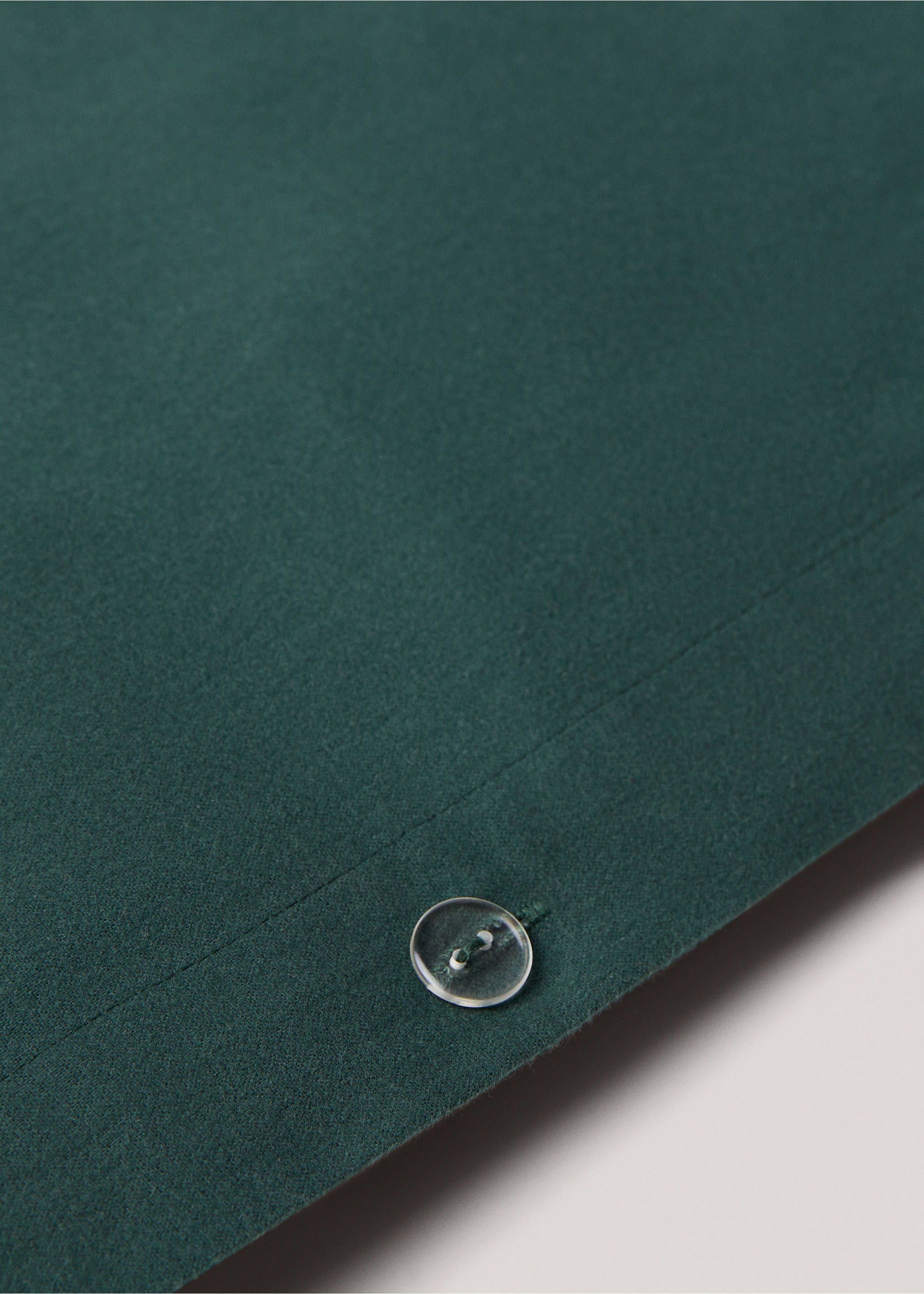 Plain flannel duvet cover Queen bed - Details of the article 2, Dark Green. Ref: 57039219-00.