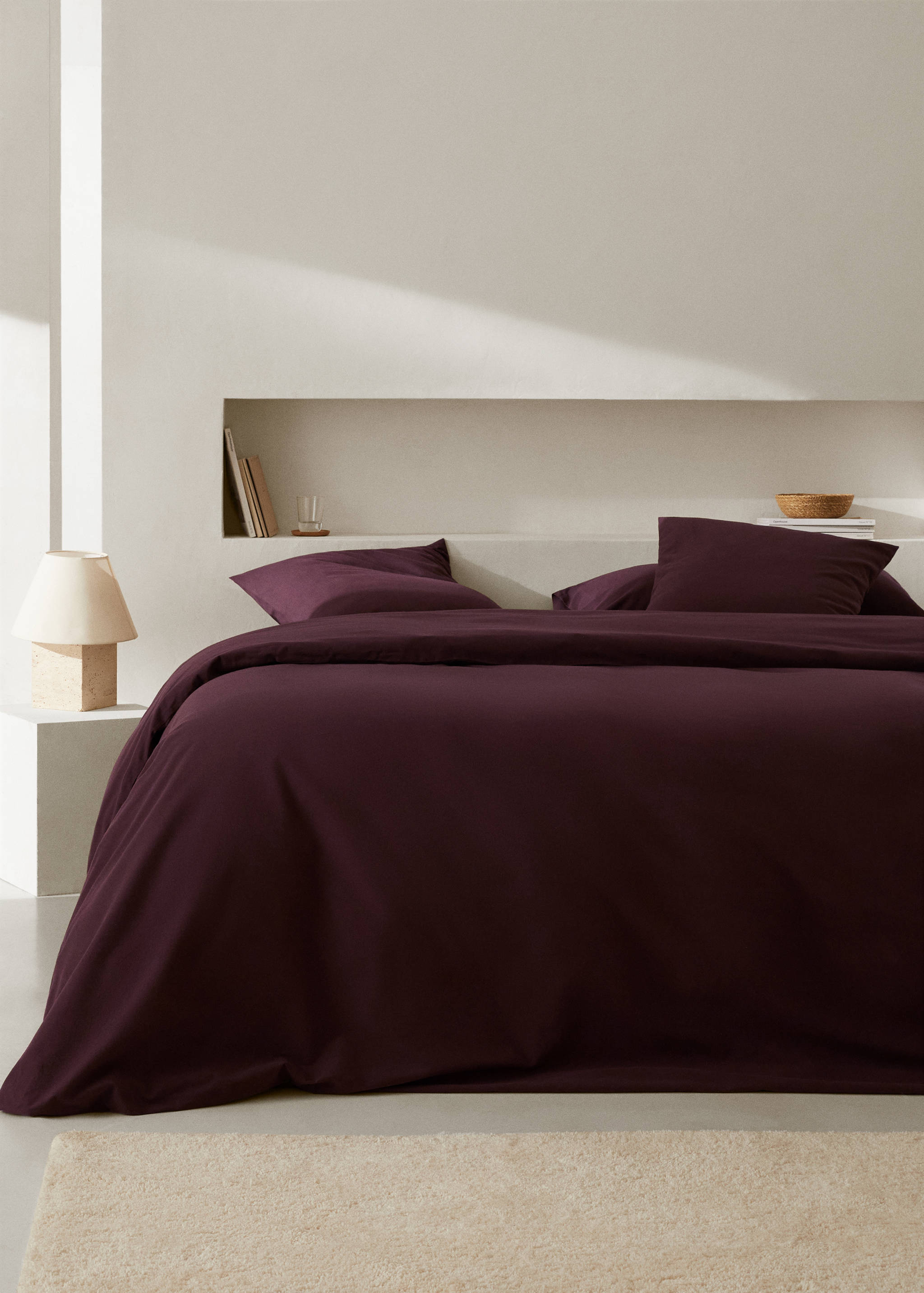 Plain flannel duvet cover Queen bed - General plane