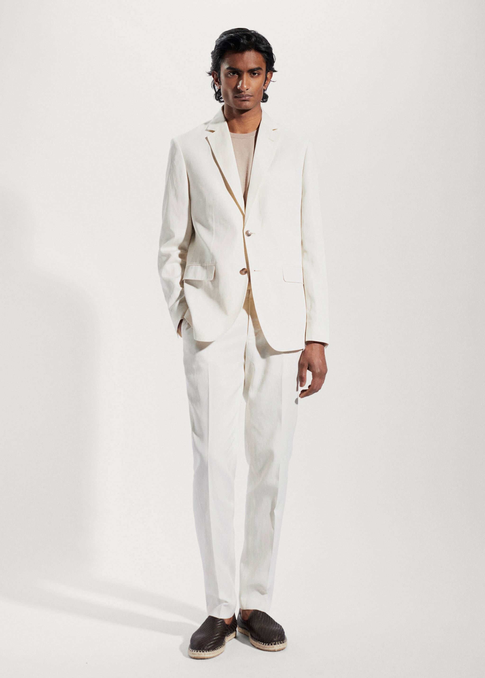 100% linen suit trousers - General plane