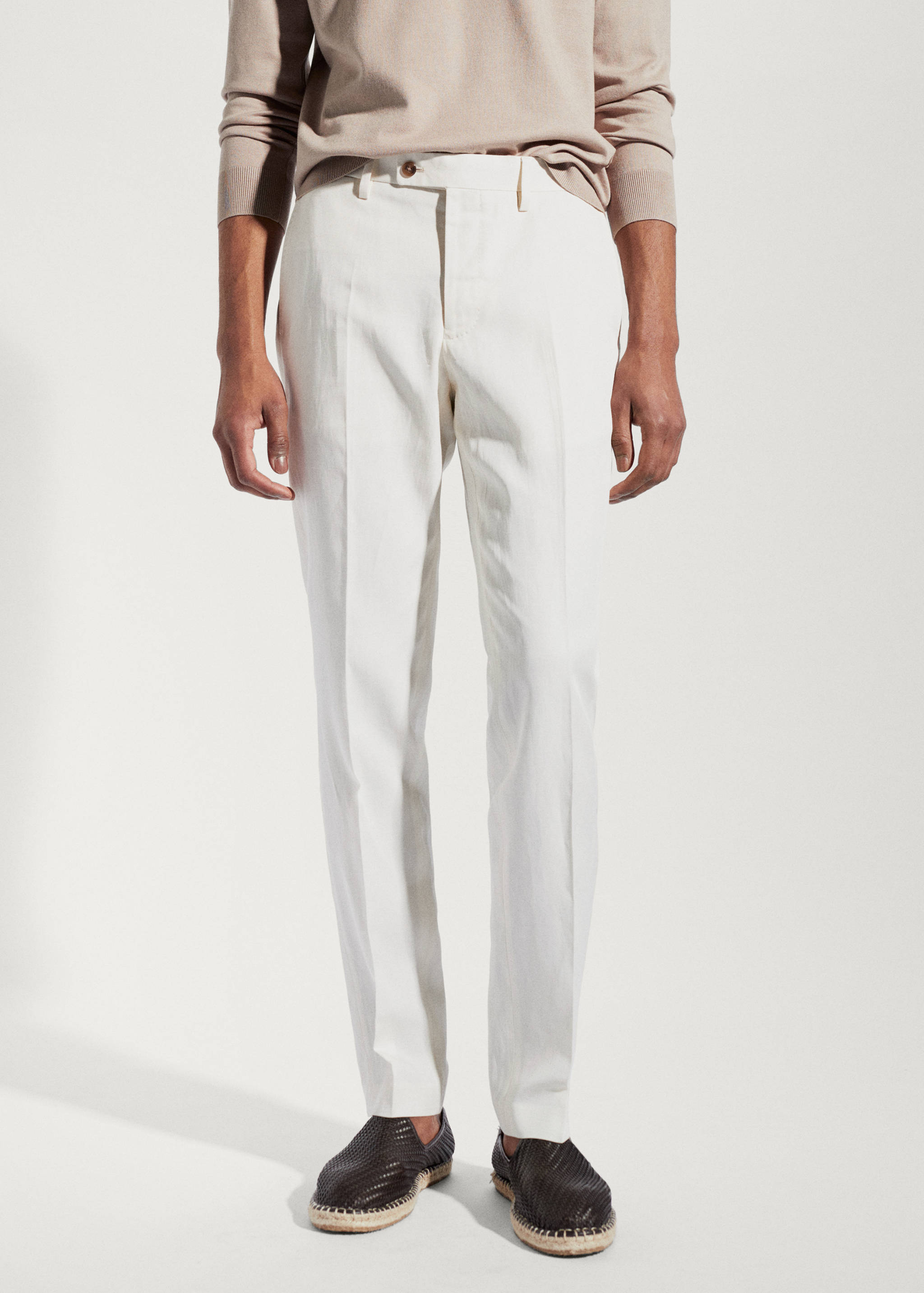 100% linen suit trousers - Medium plane