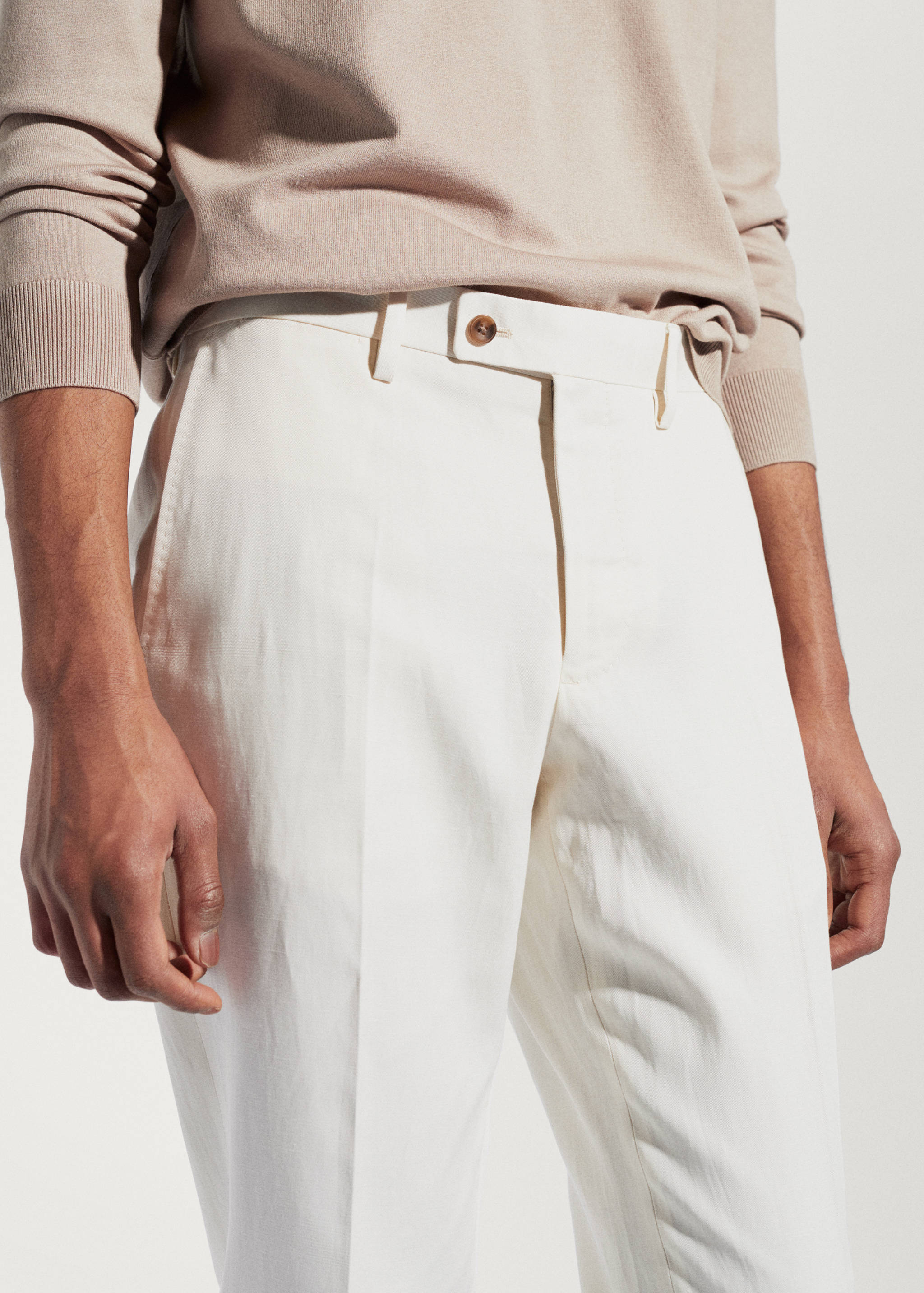 100% linen suit trousers - Details of the article 1