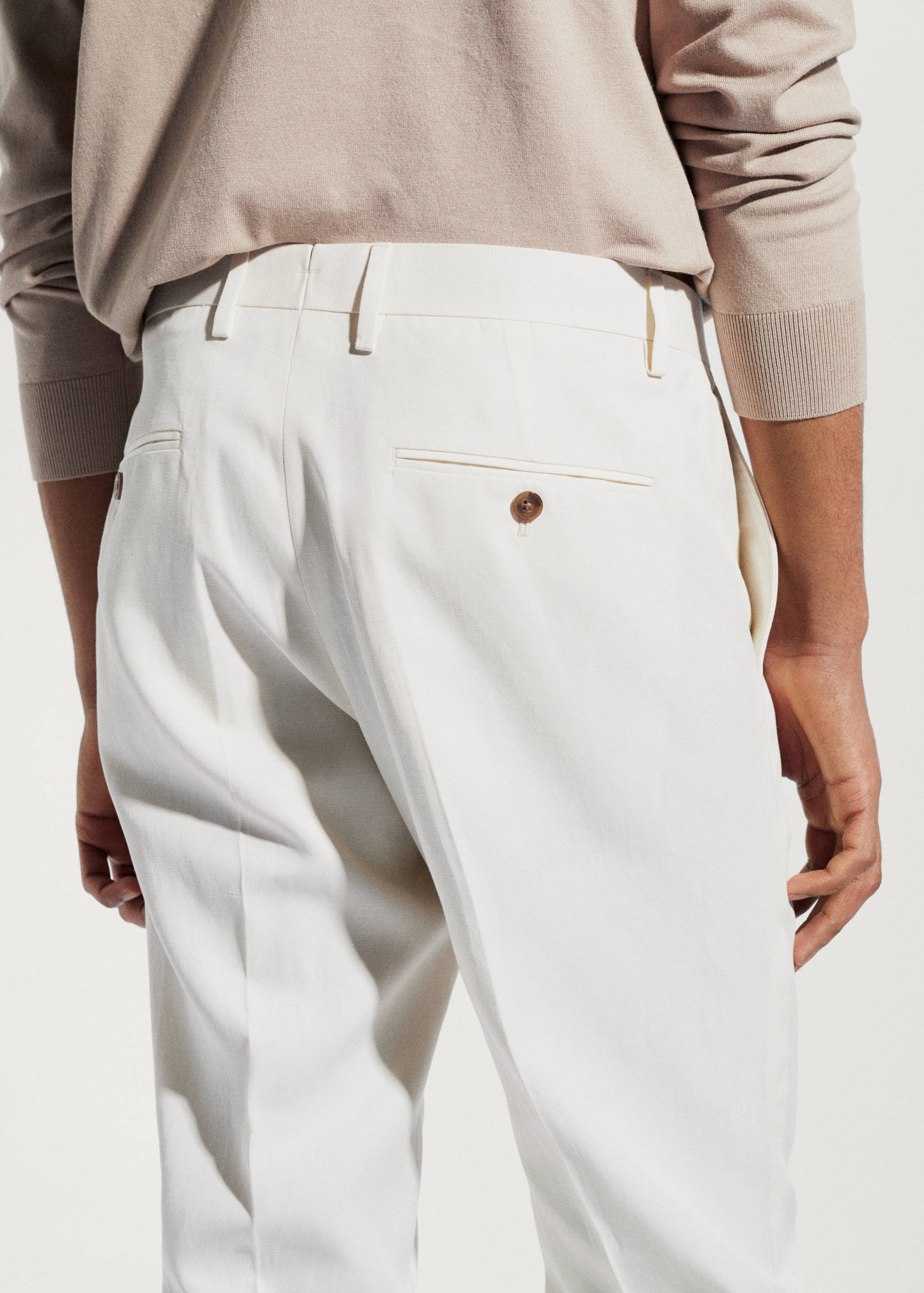 100% linen suit trousers - Details of the article 2