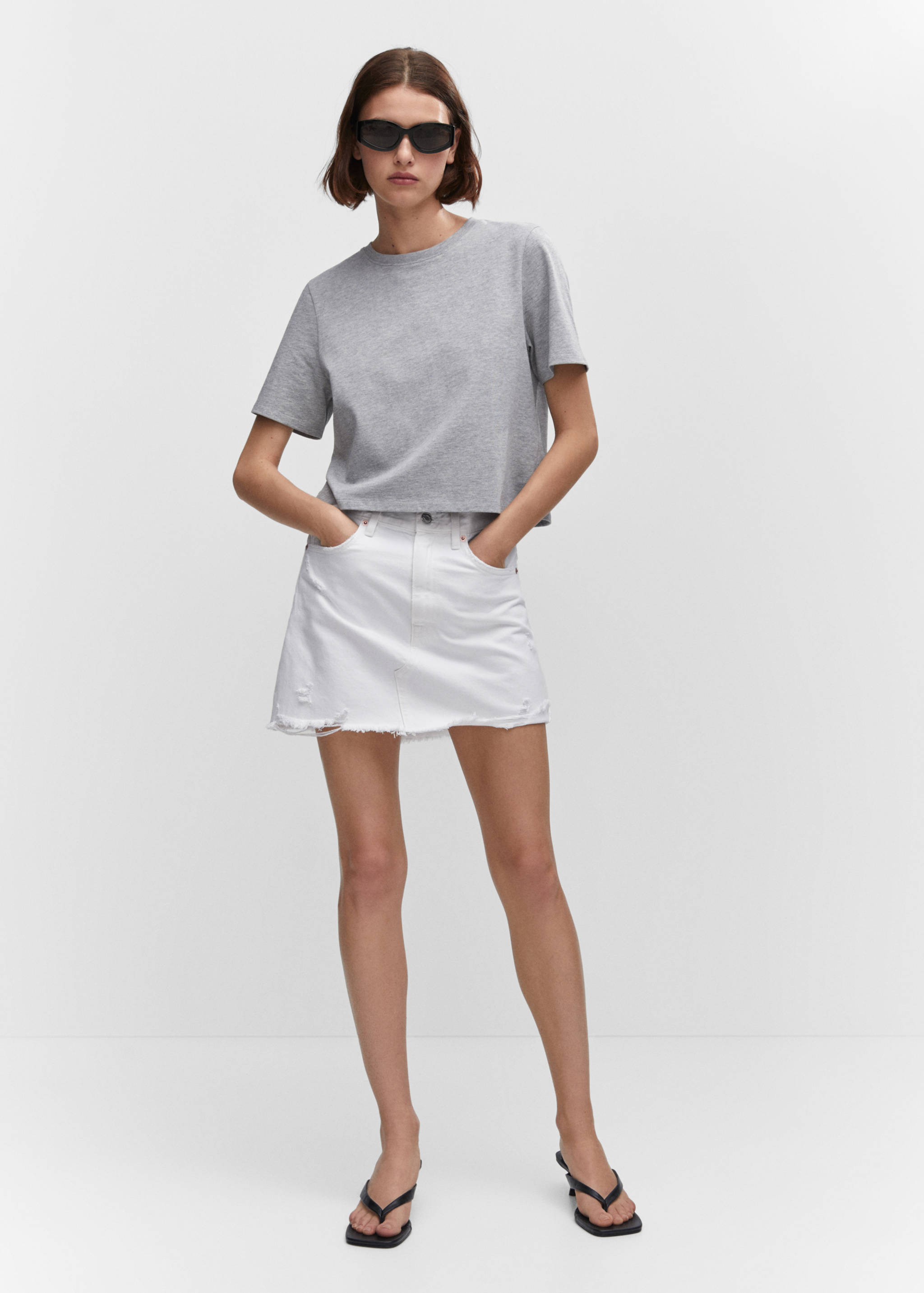 Denim mini-skirt - General plane