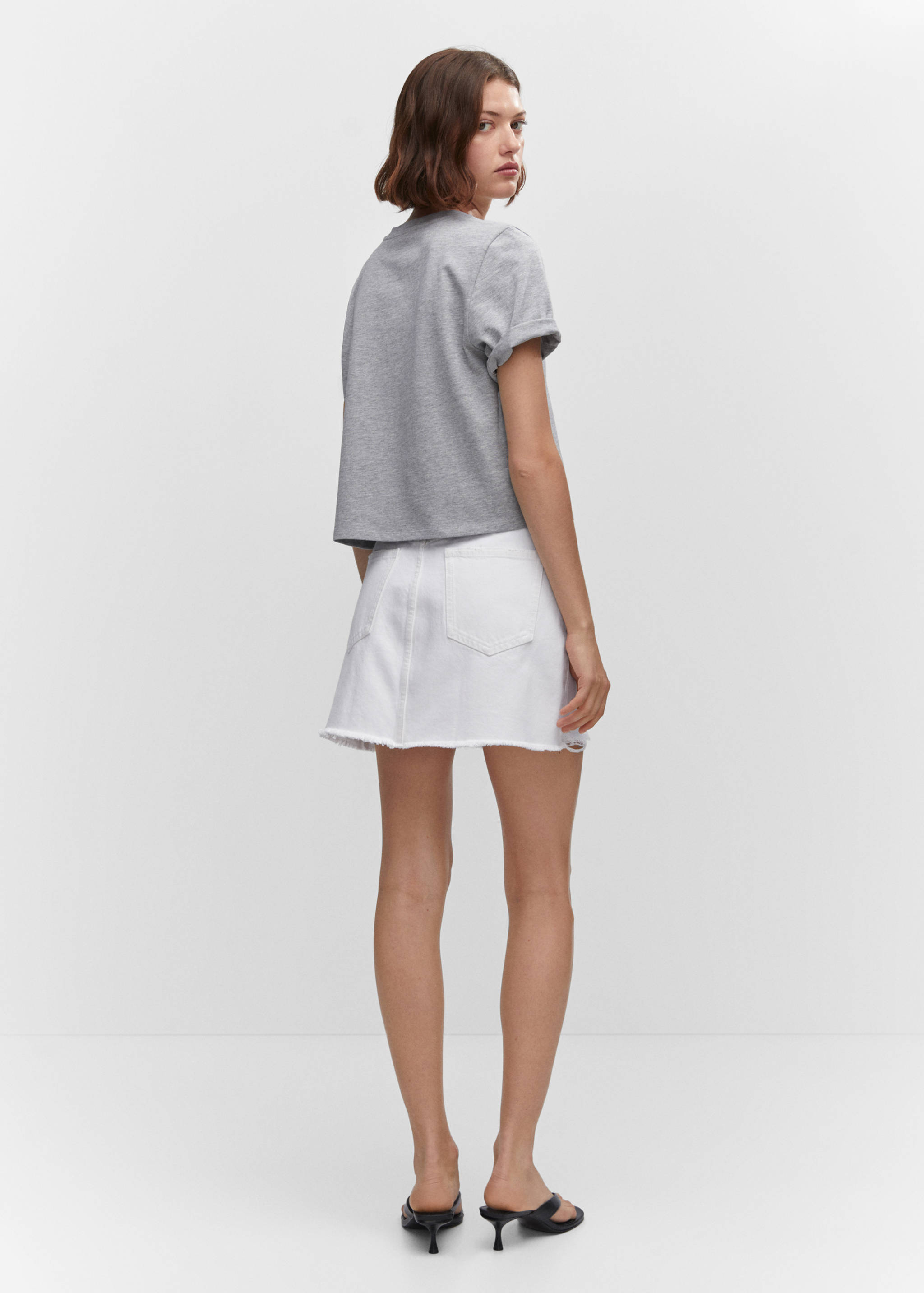 Denim mini-skirt - Reverse of the article