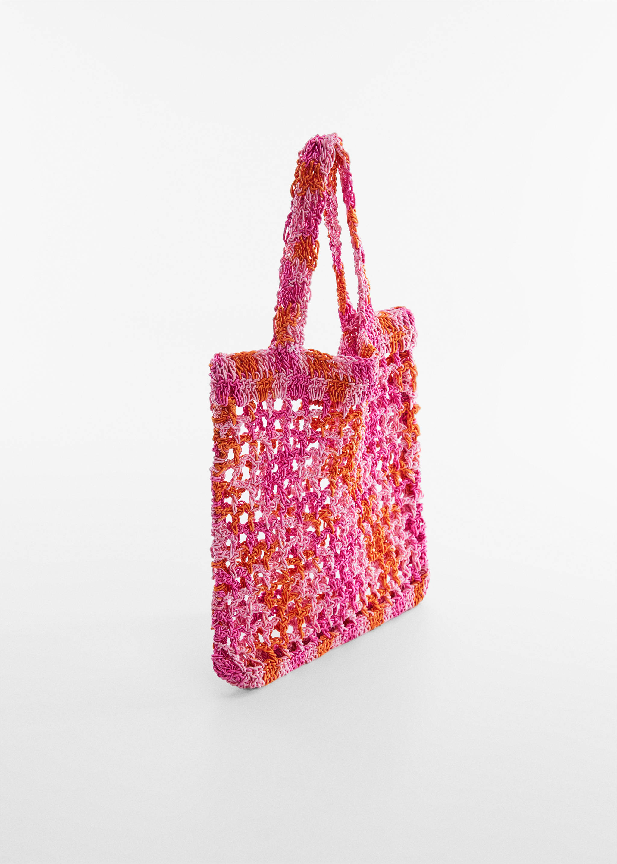 Braided net bag - Medium plane, Fuchsia. Ref: 57040074-00.