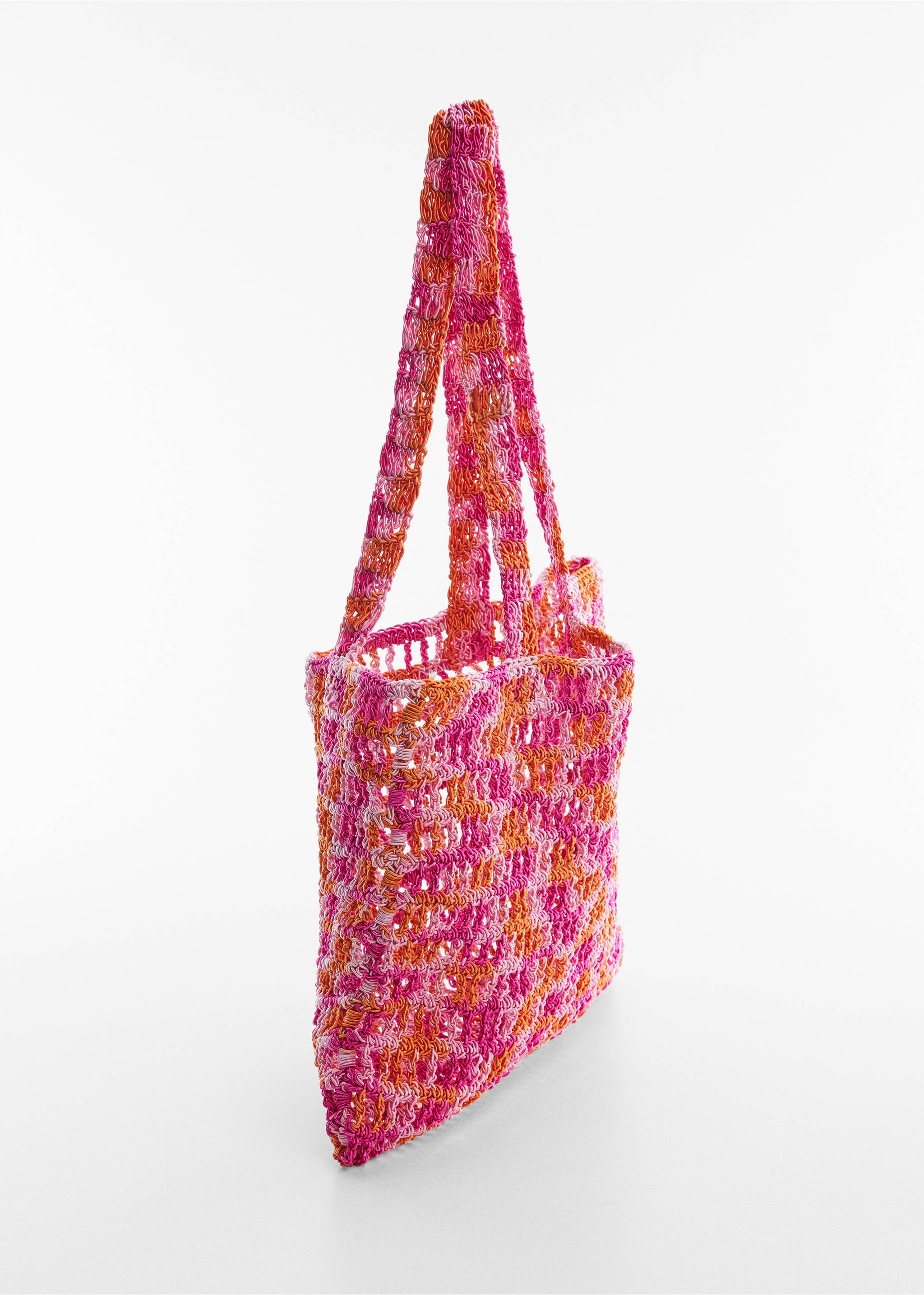 Braided net bag - Medium plane, Fuchsia. Ref: 57040075-00.