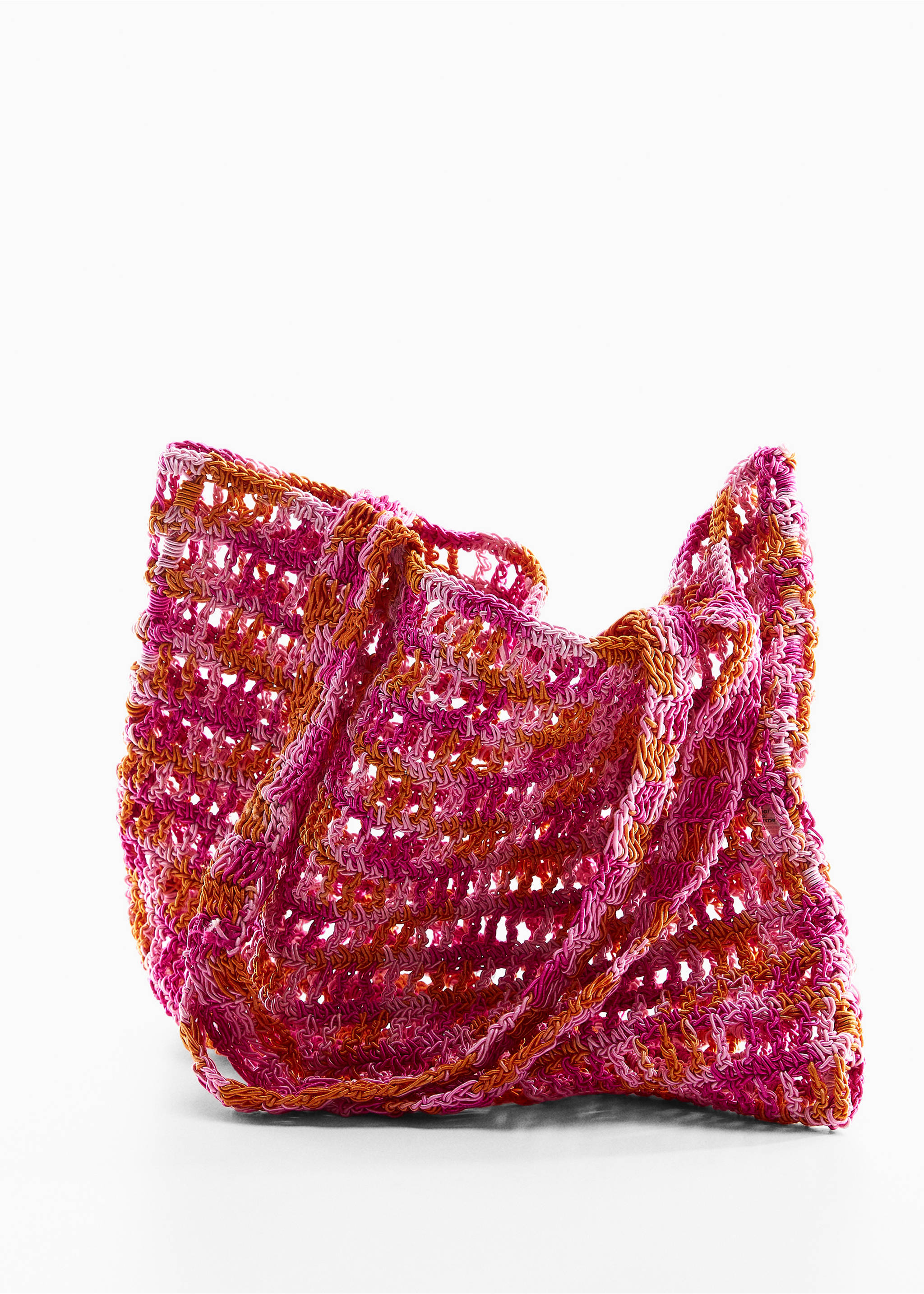 Braided net bag - Details of the article 5, Fuchsia. Ref: 57040075-00.