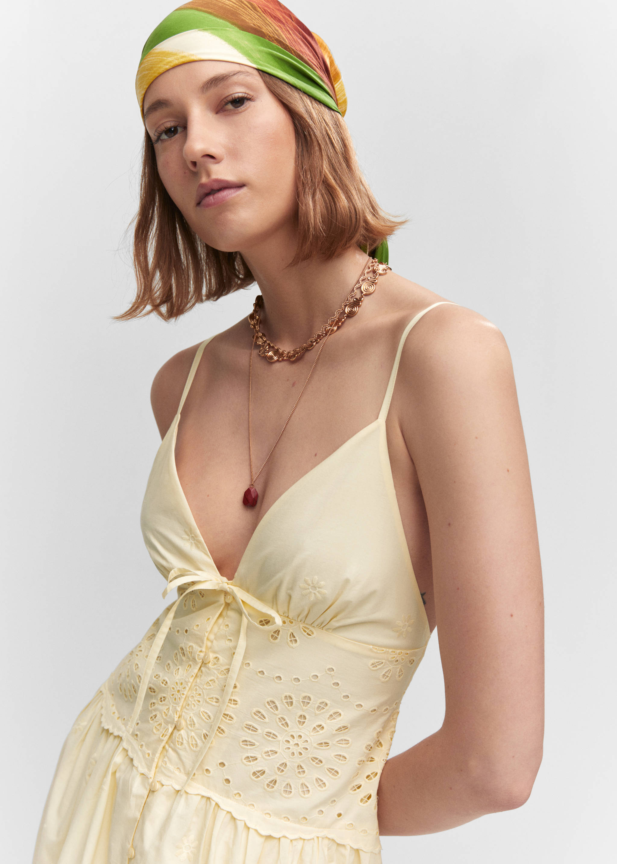 Φόρεμα πουκάμισο κεντητές λεπτομέρειες - Λεπτομέρεια του προϊόντος 1