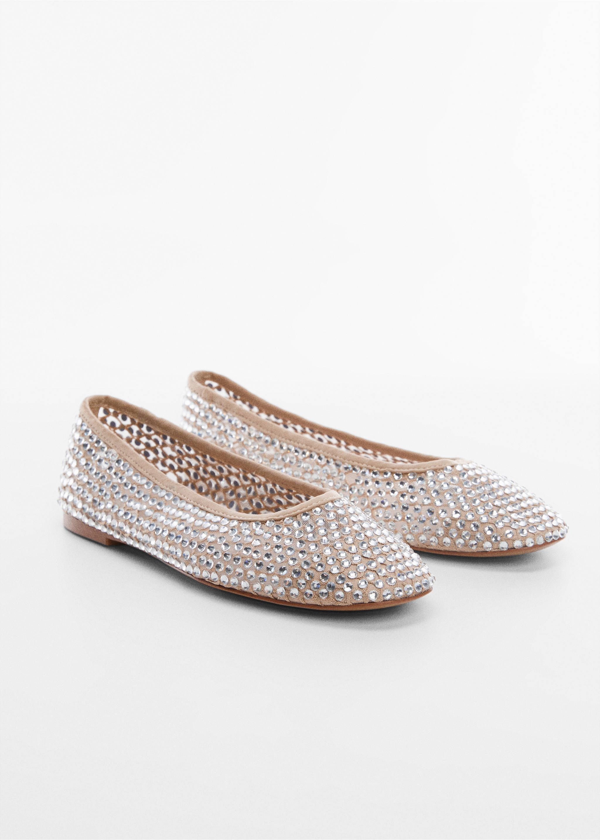 Rhinestone ballet flats - Medium plane, Nude. Ref: 57040108-00.