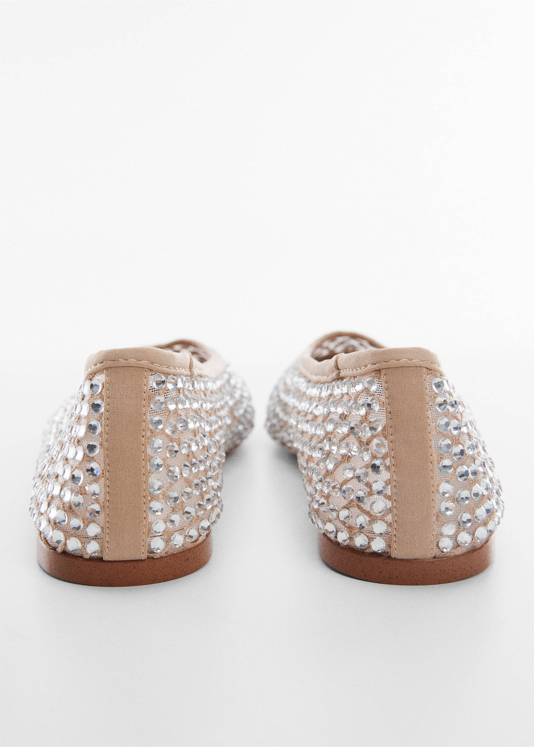 Rhinestone ballet flats - Details of the article 1, Nude. Ref: 57040108-00.