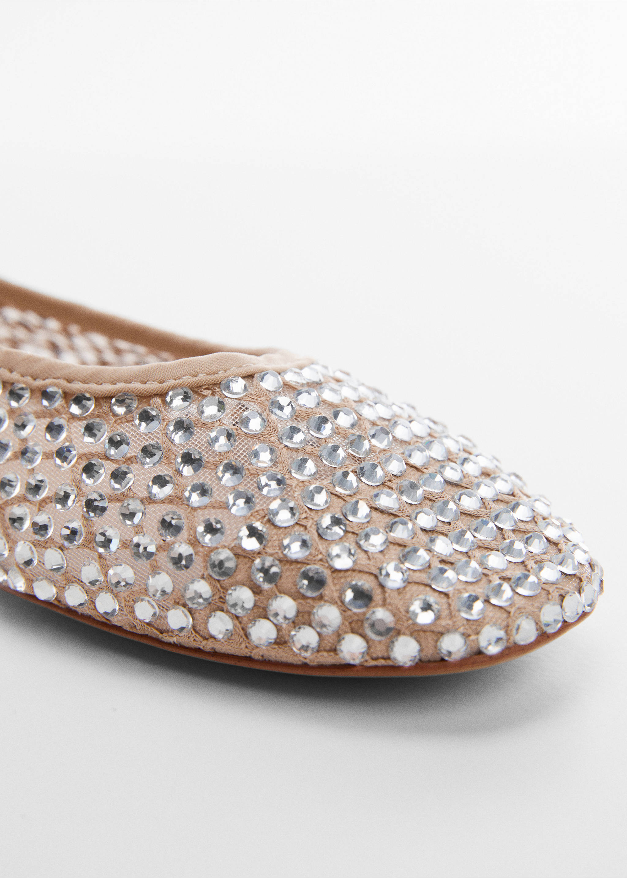 Rhinestone ballet flats - Details of the article 2, Nude. Ref: 57040108-00.
