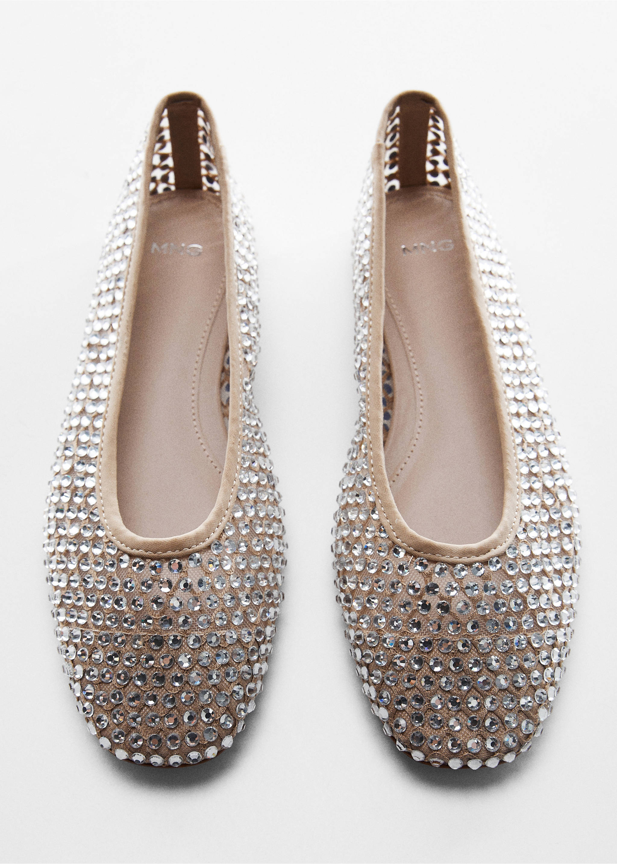 Rhinestone ballet flats - Details of the article 5, Nude. Ref: 57040108-00.