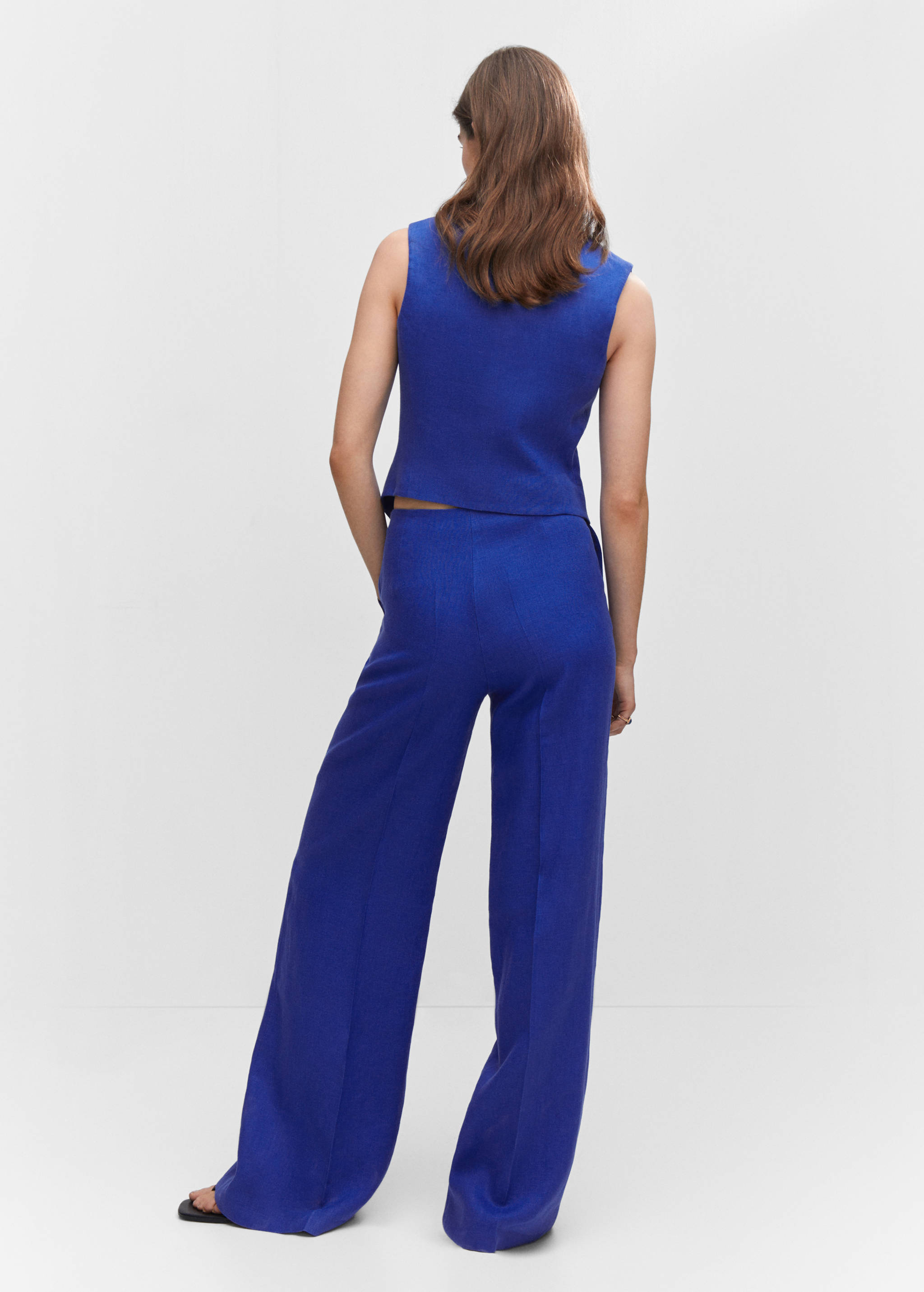 100% linen wide leg trousers - Reverse of the article