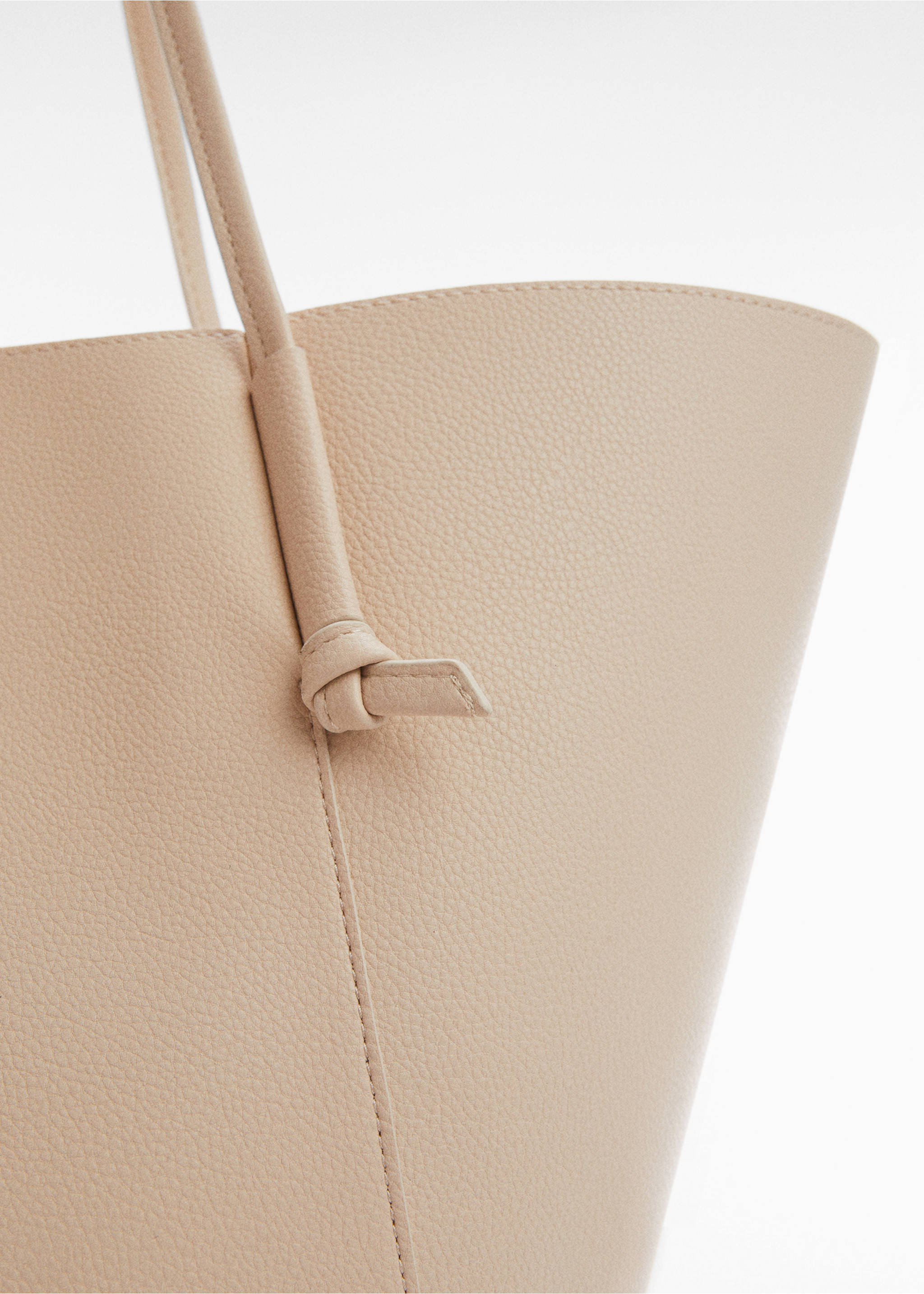 Knot handle shopper bag - Details of the article 1, Off White. Ref: 57040156-00.