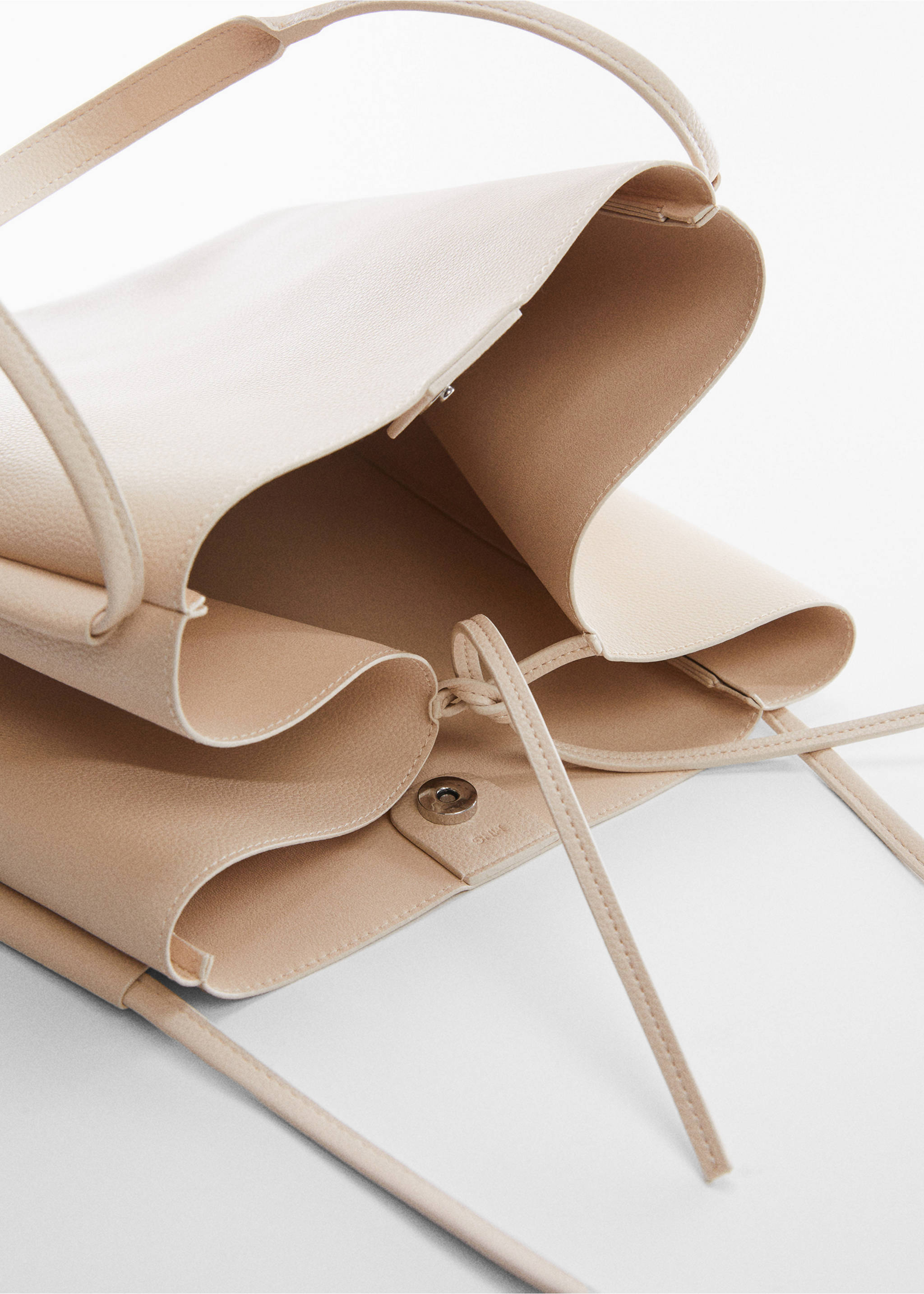 Knot handle shopper bag - Details of the article 2, Off White. Ref: 57040156-00.