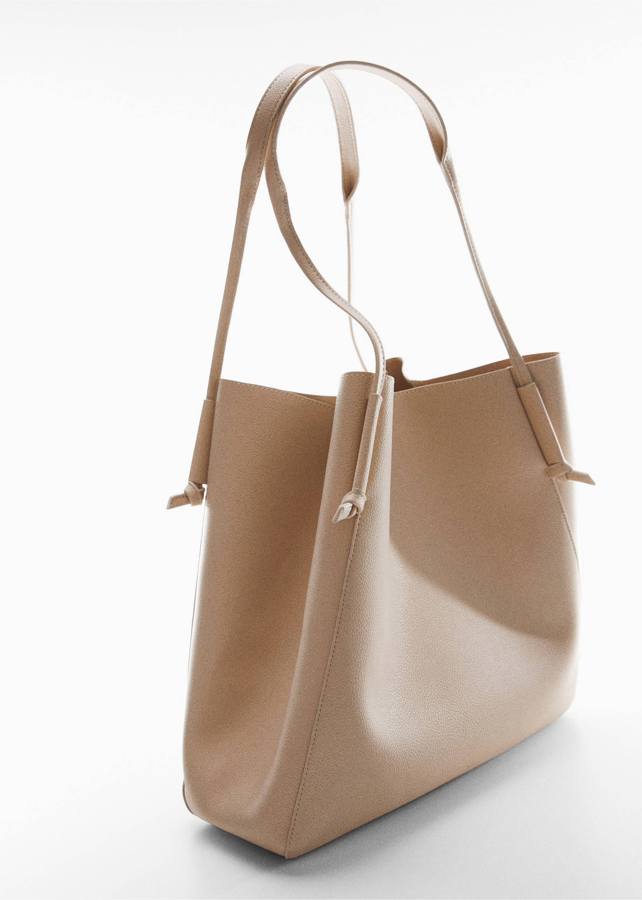 Knot handle shopper bag - Details of the article 5, Off White. Ref: 57040156-00.