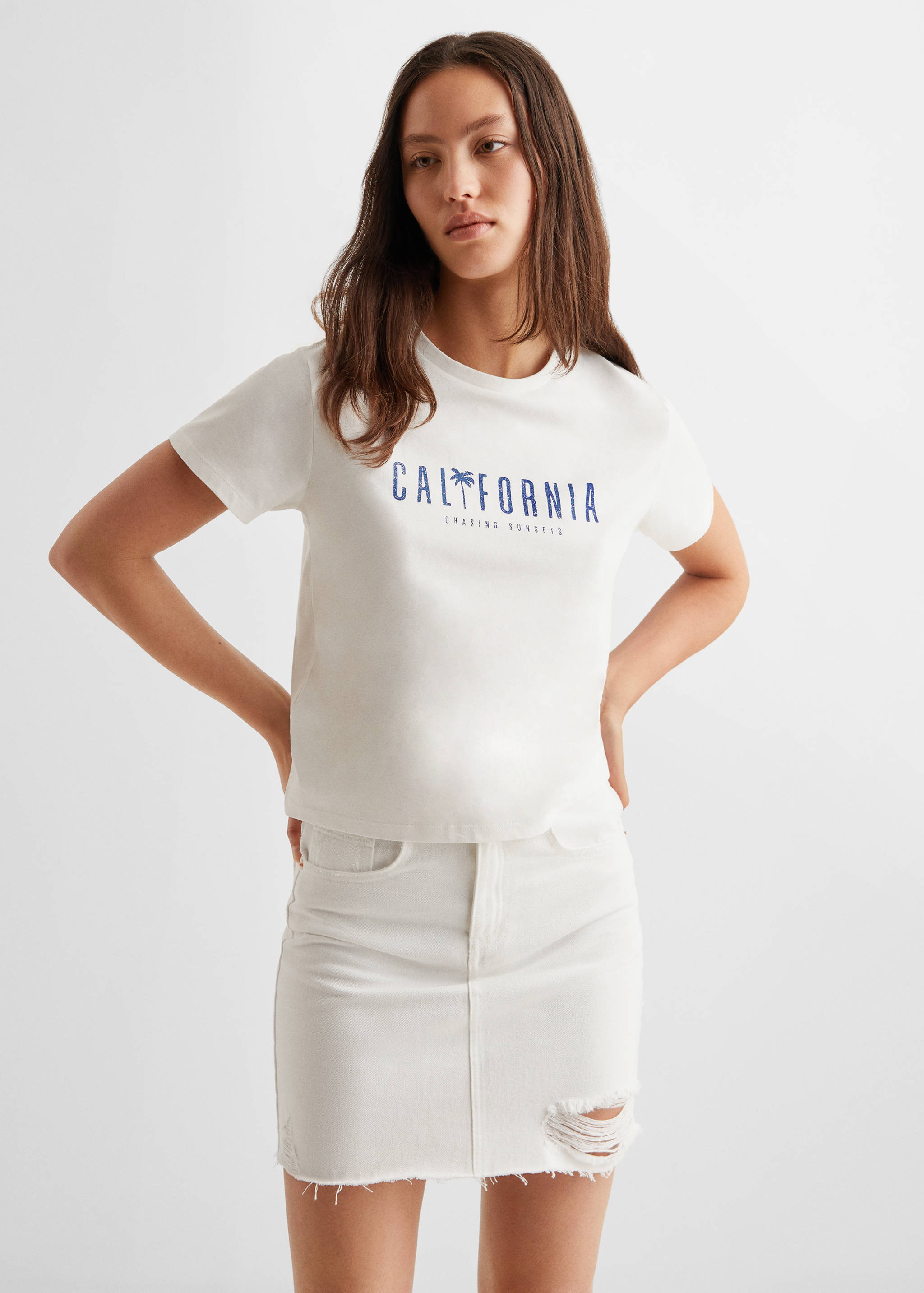 T-shirt coton imprimé - Plan moyen