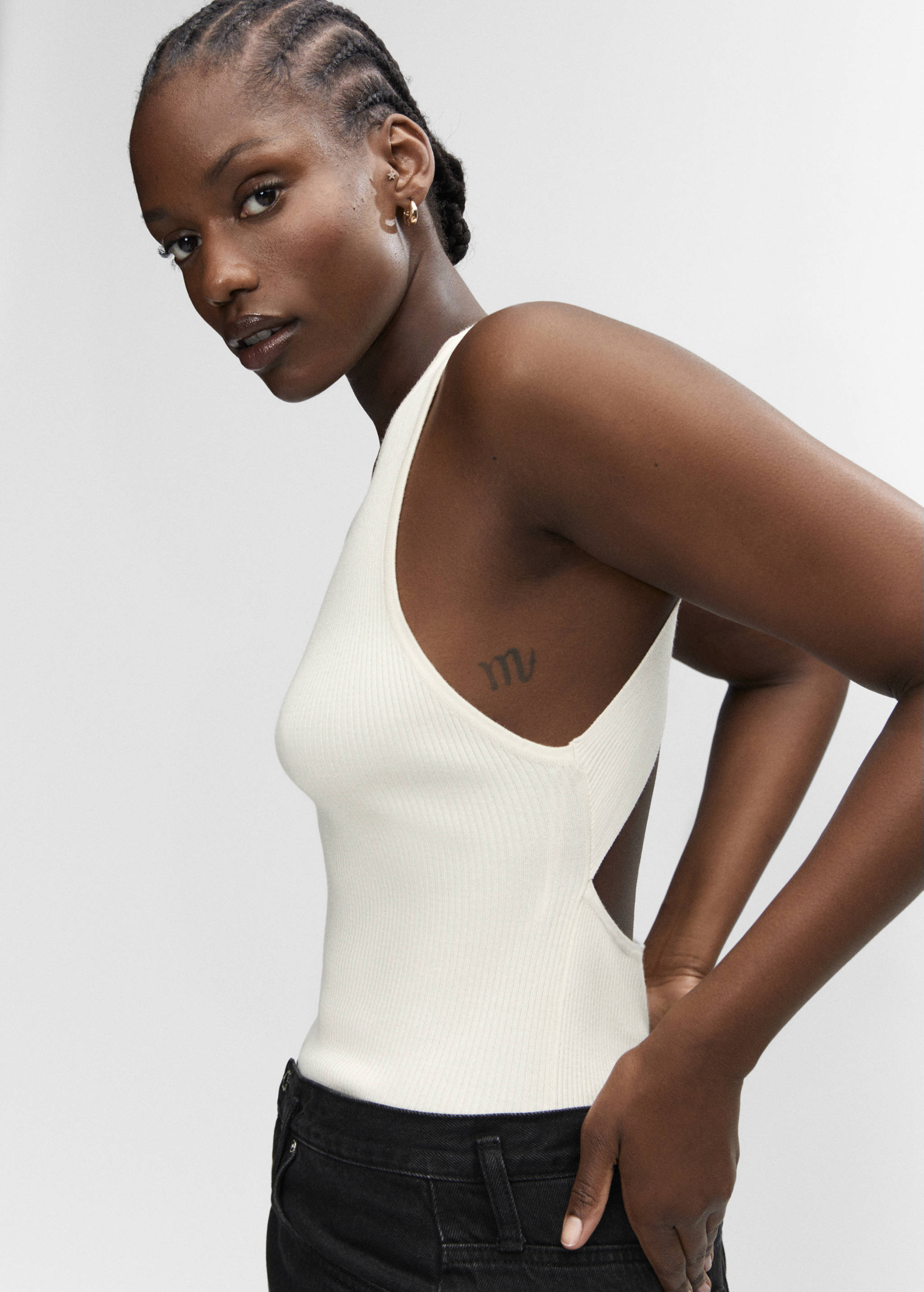 Open back knitted top - Details of the article 4