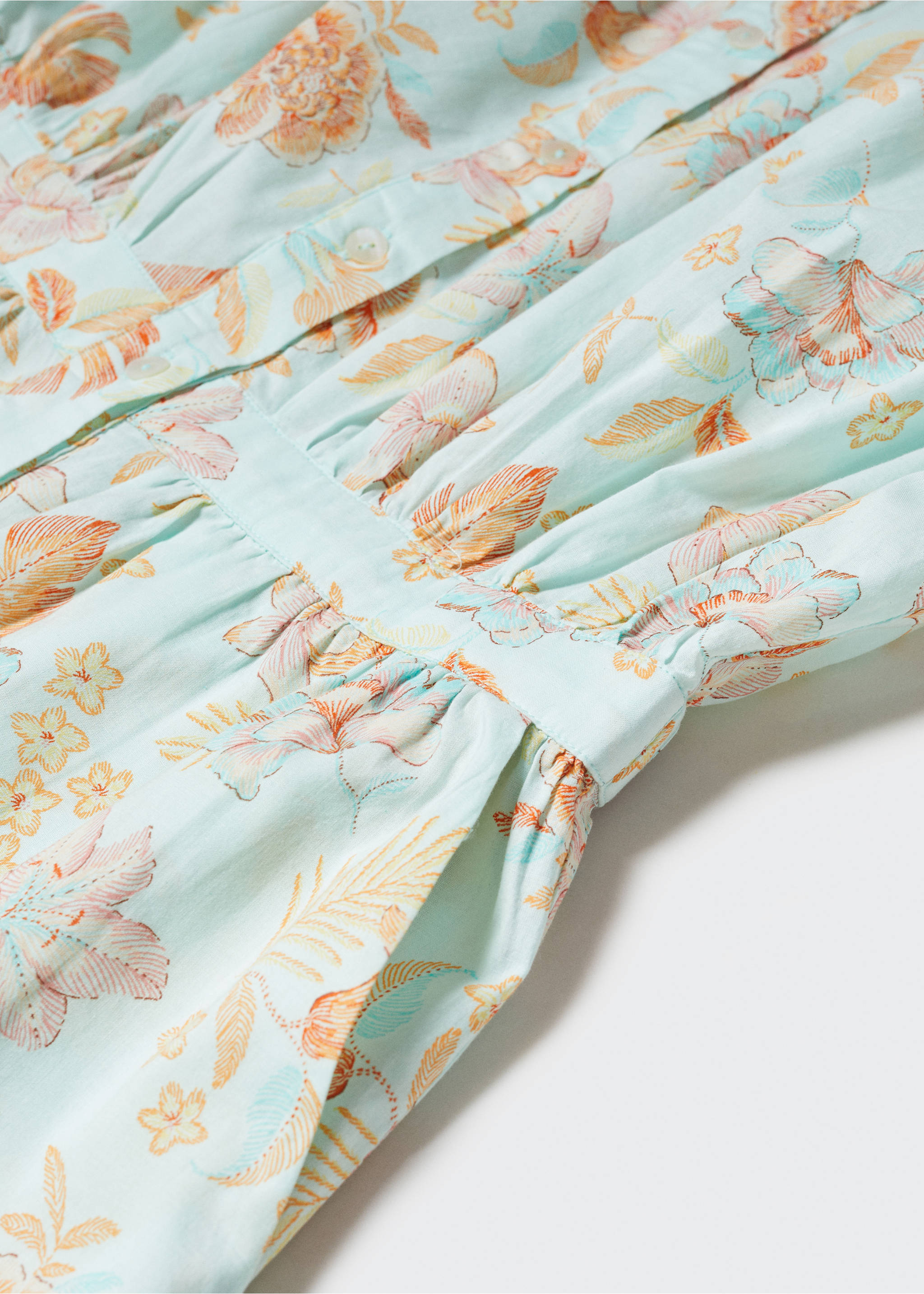 Blommig kort jumpsuit - Detaljer om artikeln 8, Aqua Grön. Ref: 57040284-00.