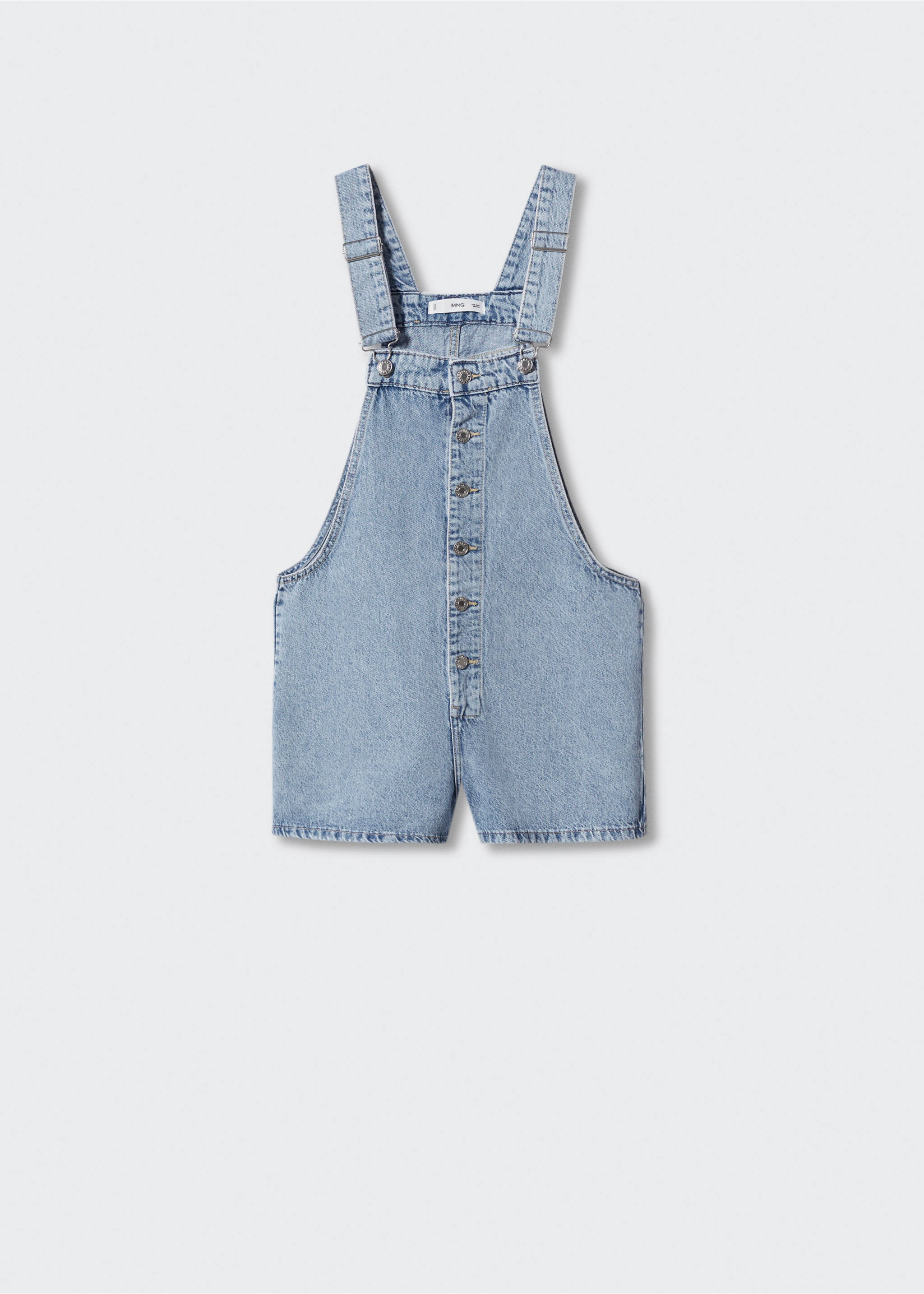 Denim button-down dungarees - Article without model, Light Blue. Ref: 57040286-00.