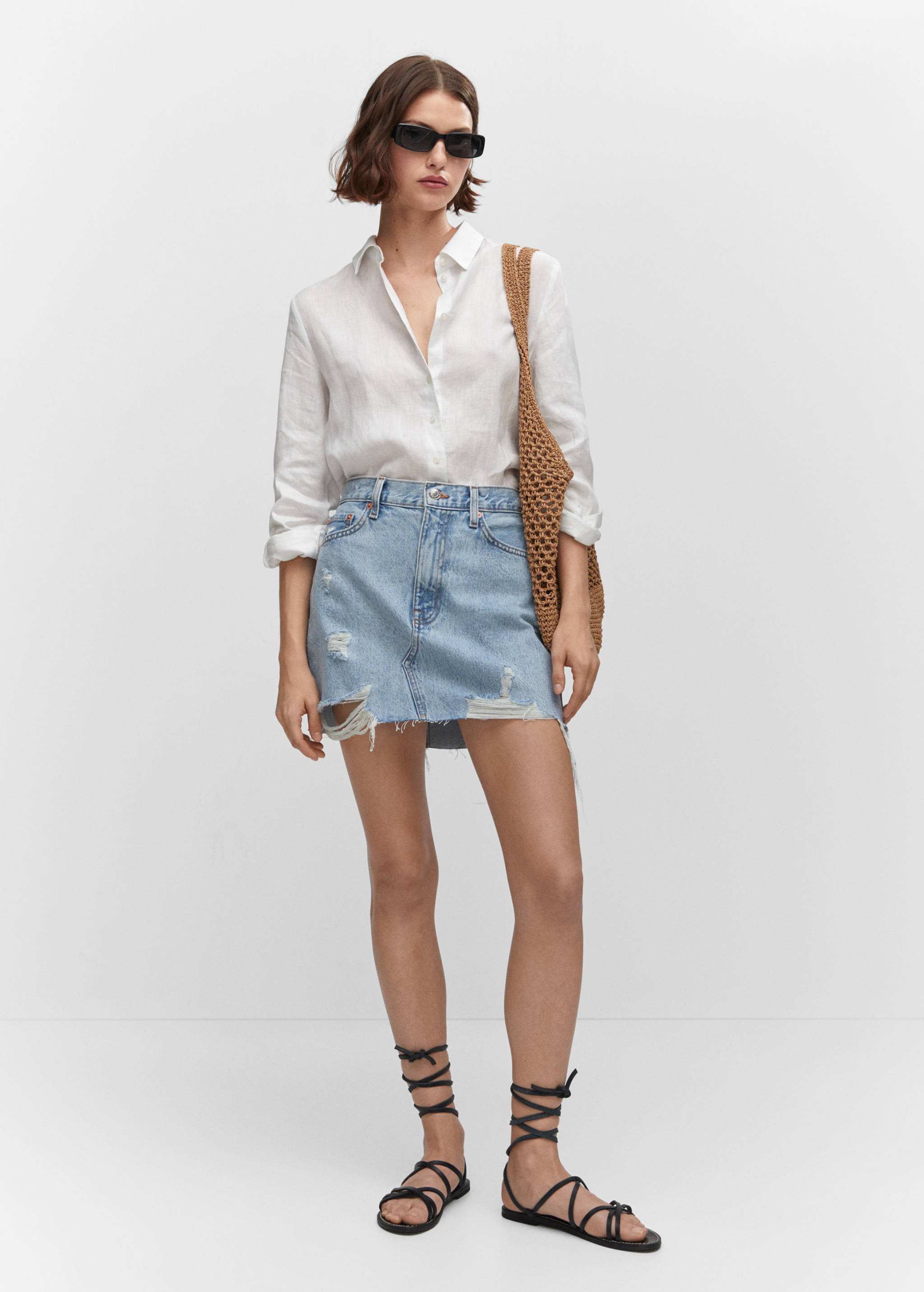 Denim mini-skirt - General plane