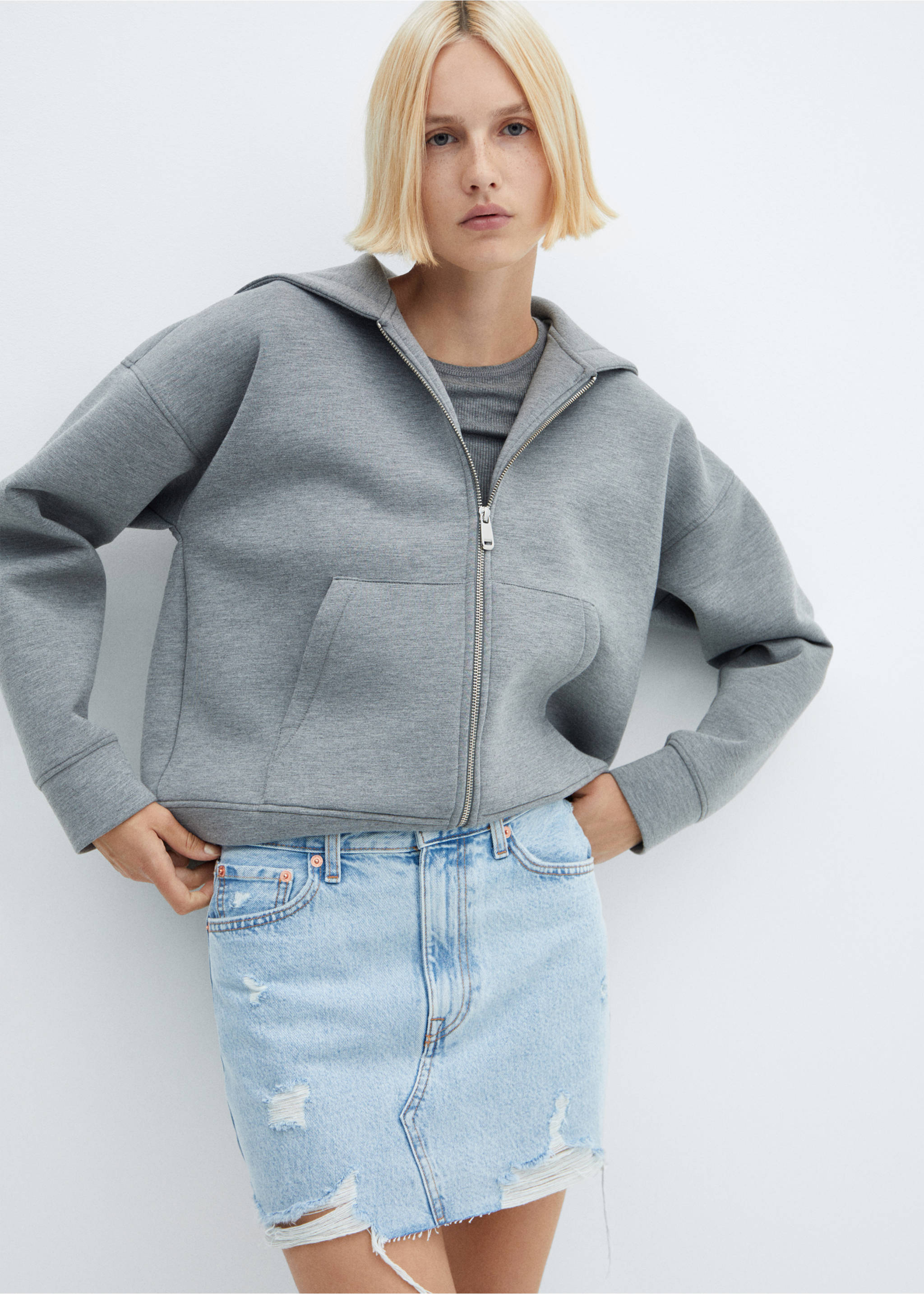 Denim mini-skirt - Medium plane, Light Blue. Ref: 57040292-00.