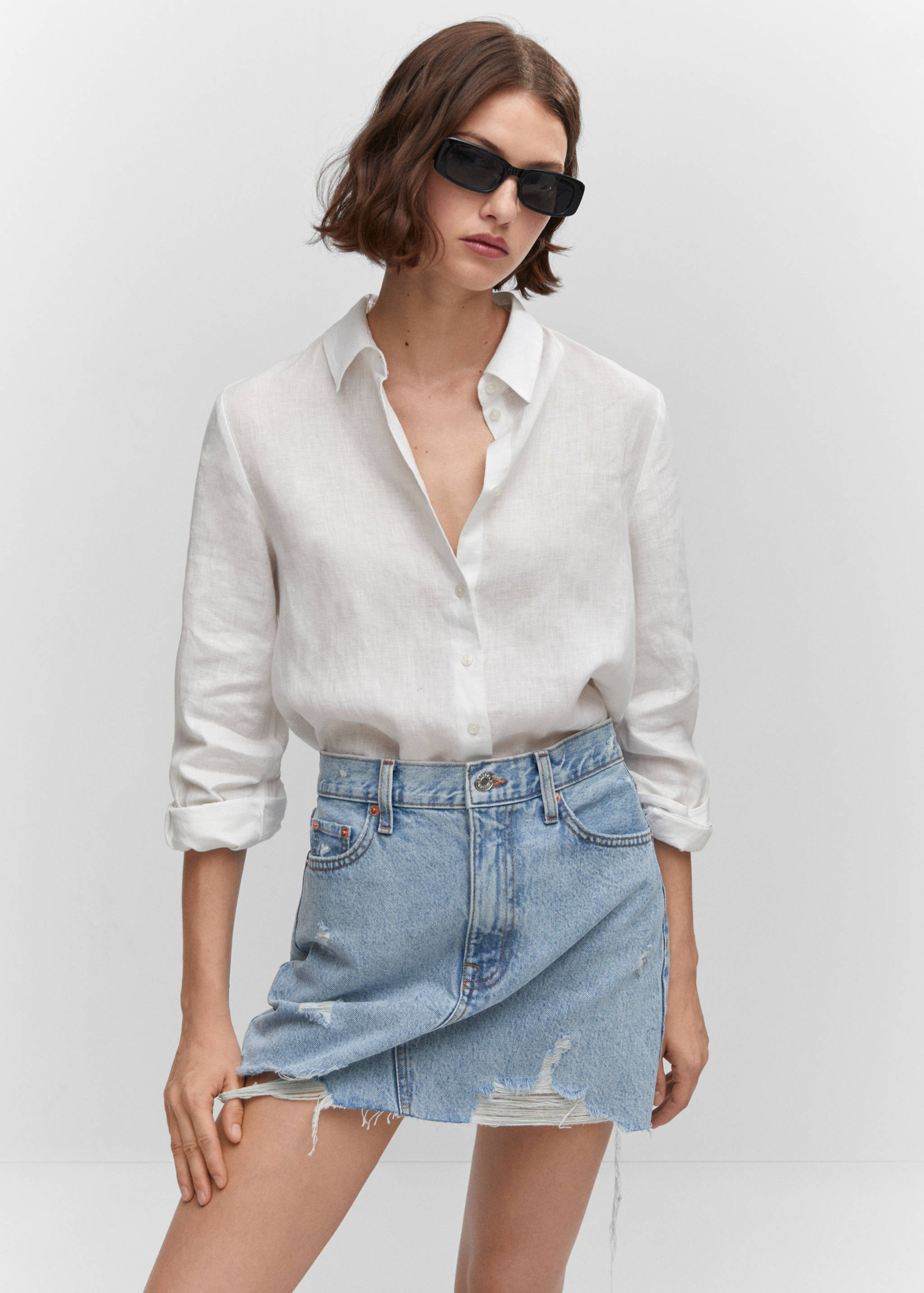 Denim mini-skirt - Medium plane