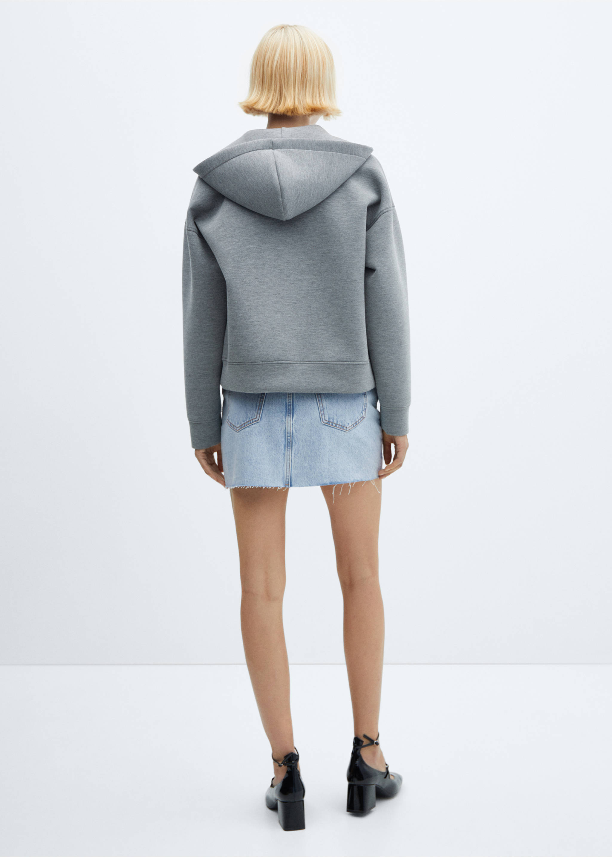 Denim mini-skirt - Reverse of the article, Light Blue. Ref: 57040292-00.