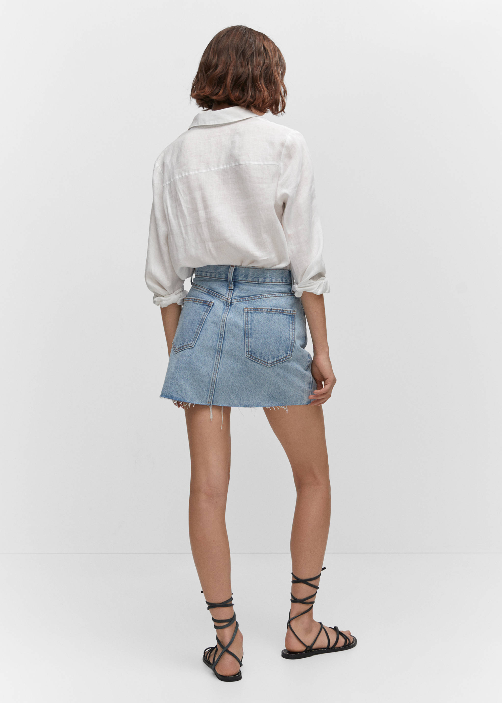 Denim mini-skirt - Reverse of the article