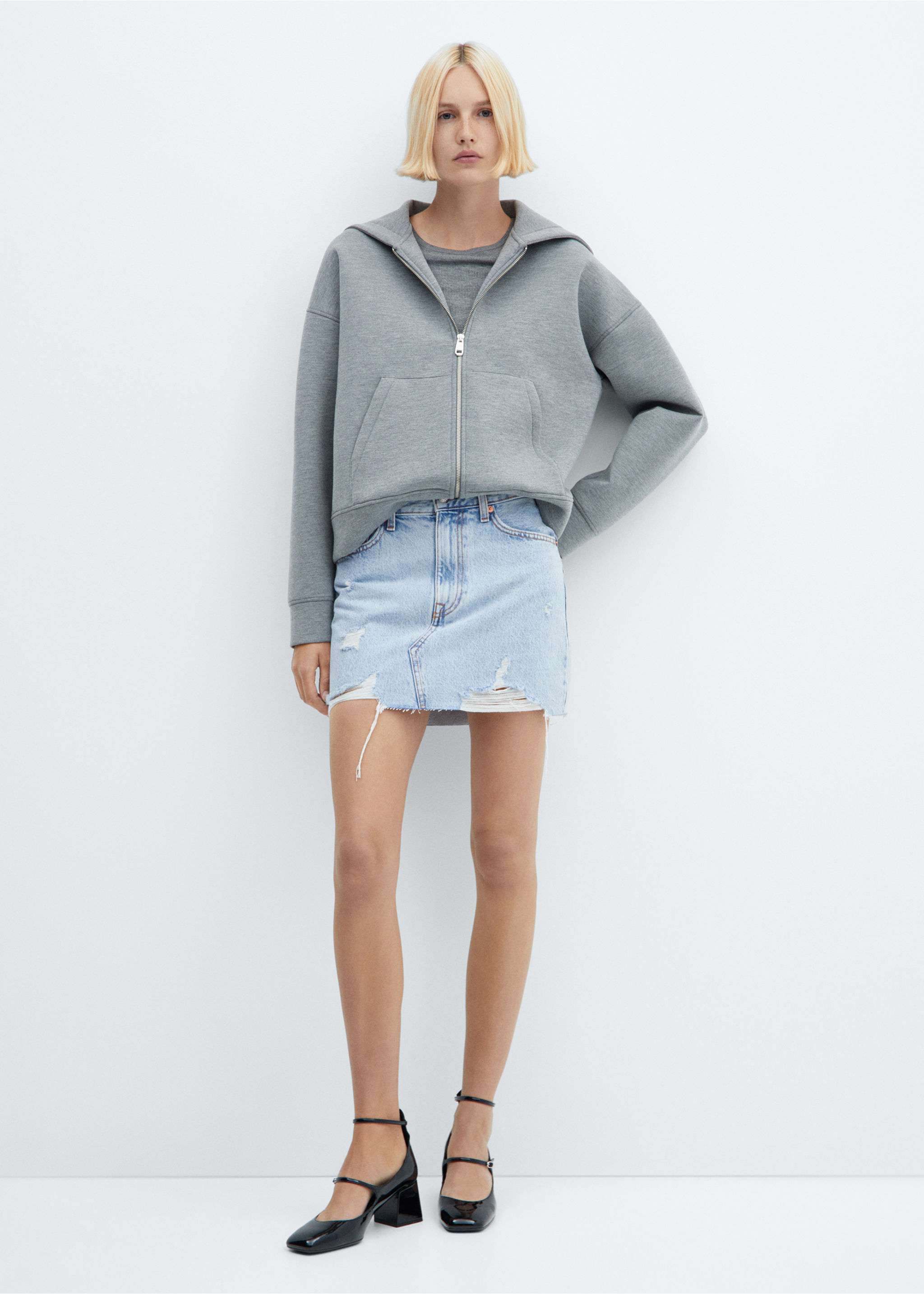 Denim minirok - Overzichtstekening
