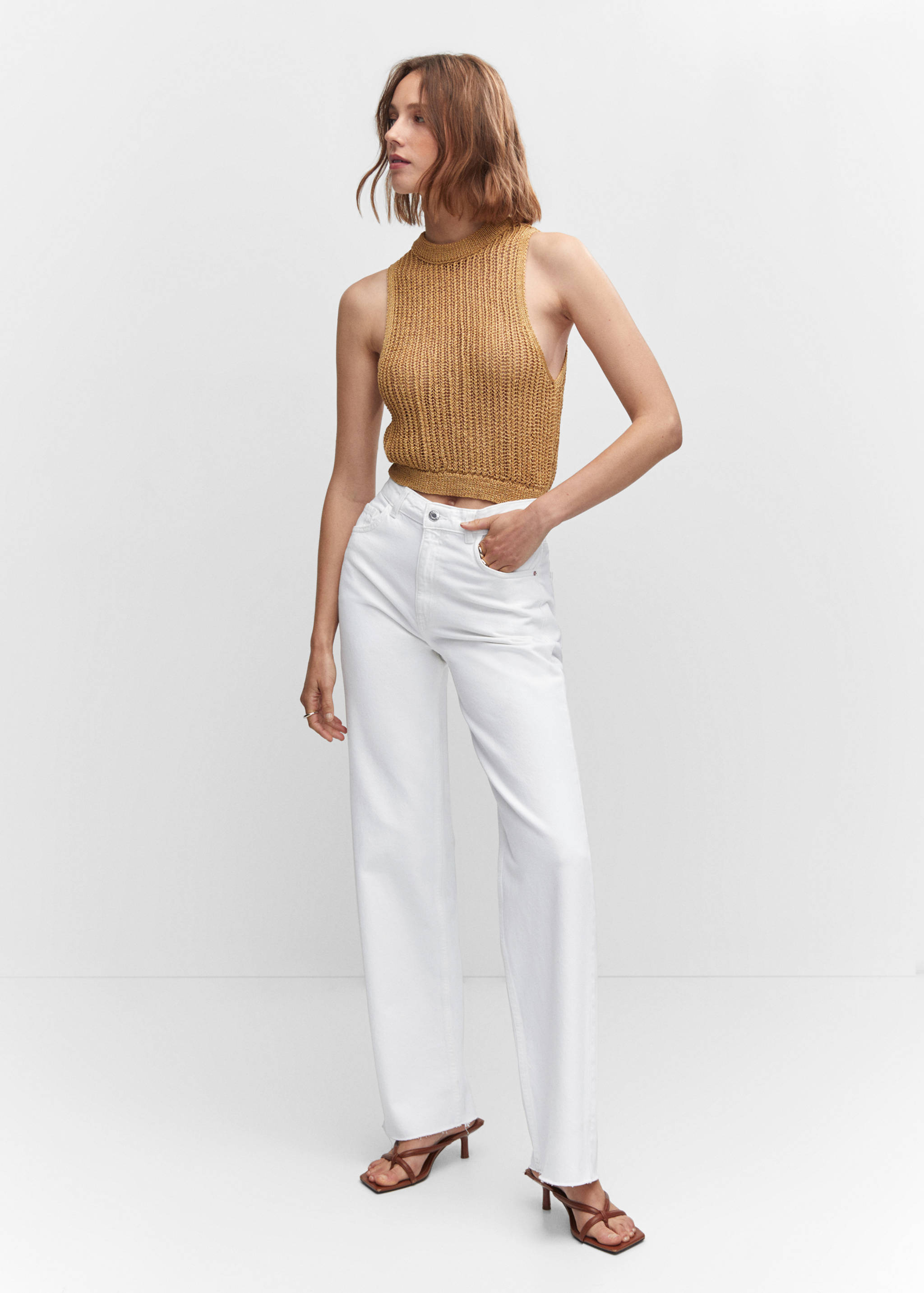 Wideleg-Jeans mit mittlerer Bundhöhe - Allgemeine Ansicht