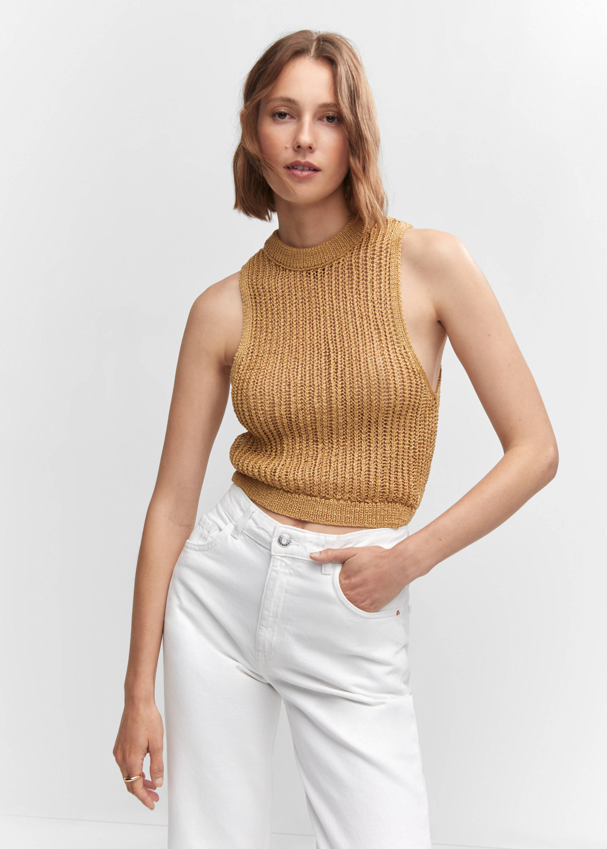 Wideleg-Jeans mit mittlerer Bundhöhe - Detail des Artikels 1