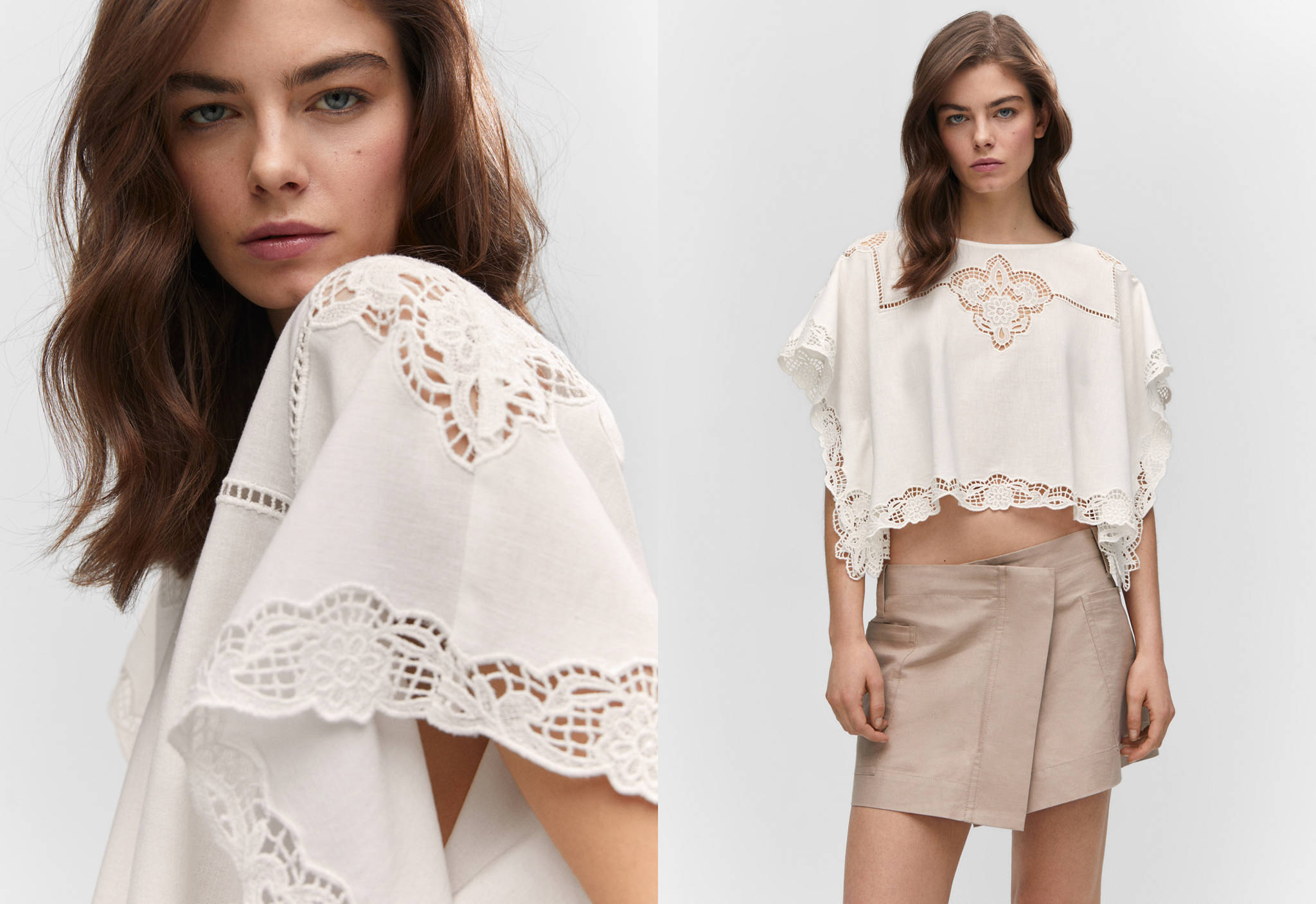 Embroidered openwork blouse - Panoramic plane