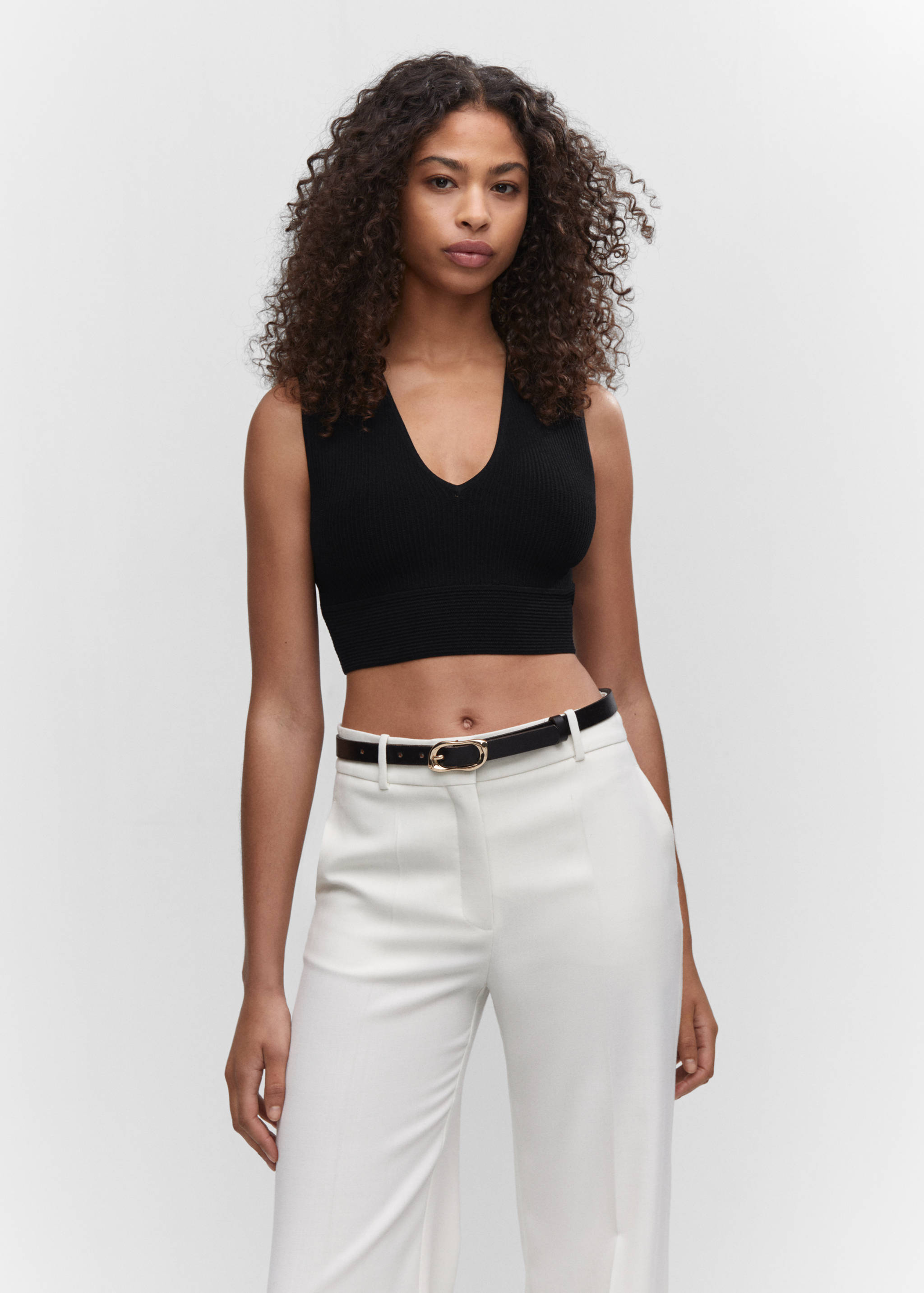 Ribbed crop top - Medium plane