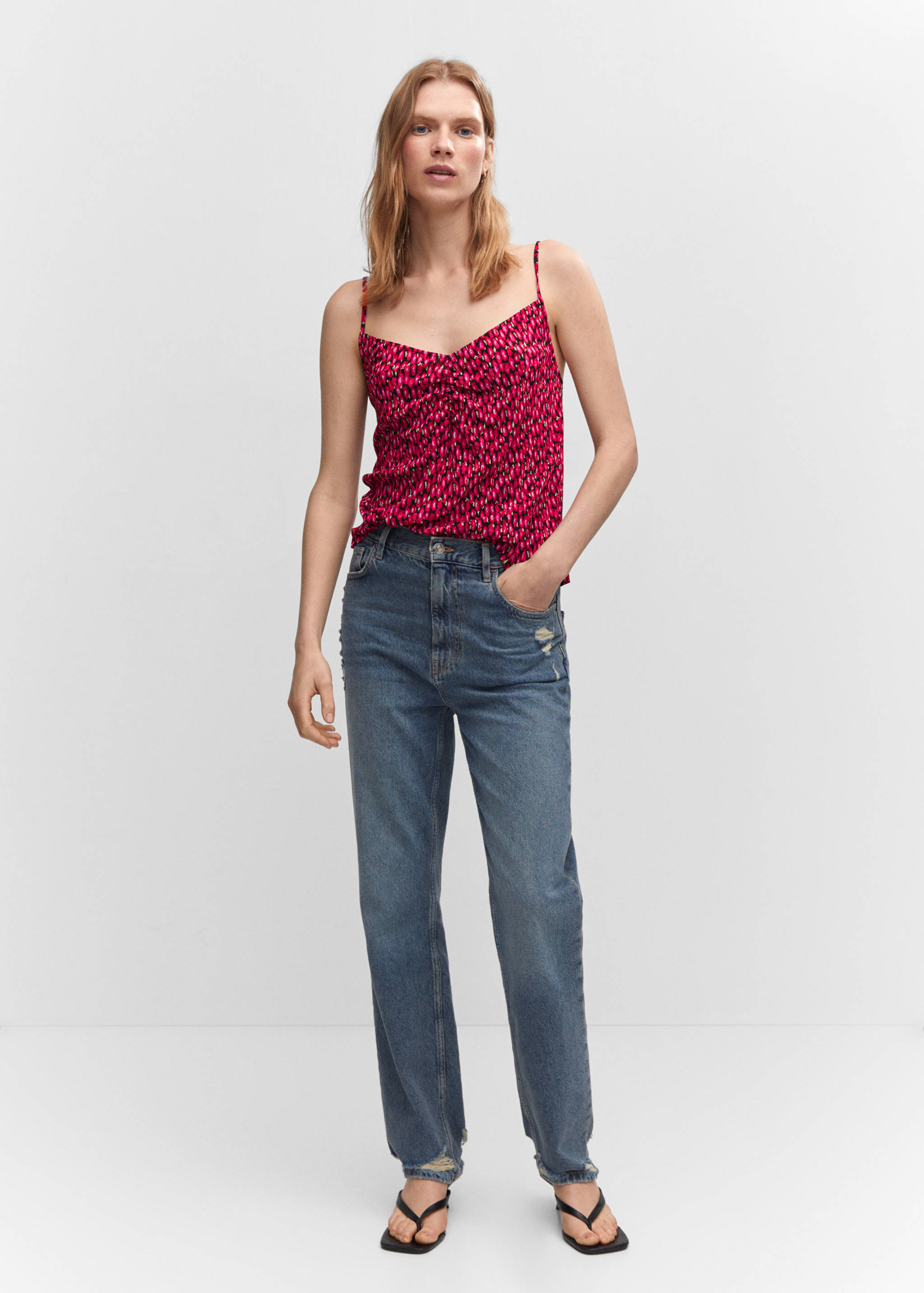 Print ruched top - General plane