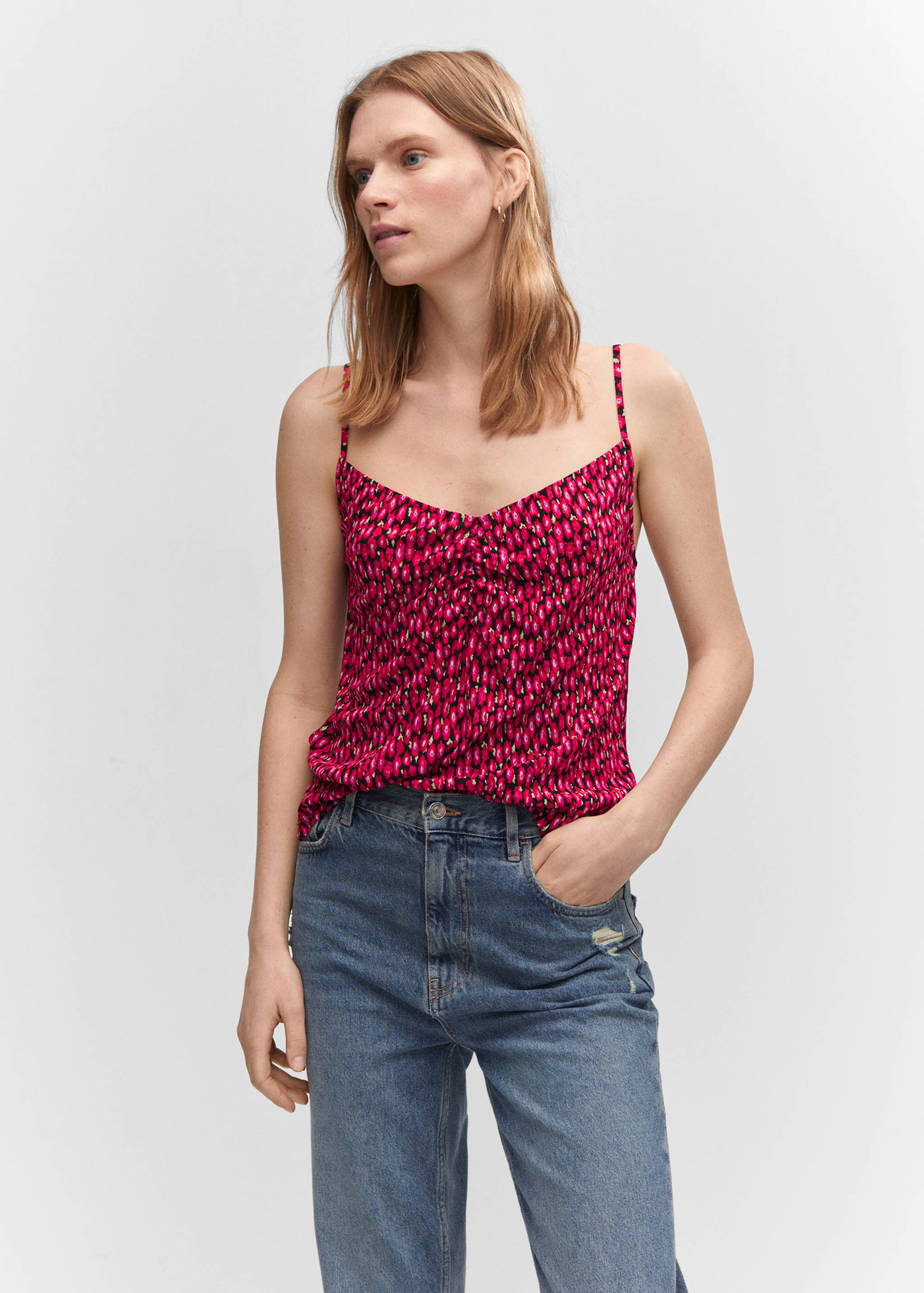 Print ruched top - Medium plane