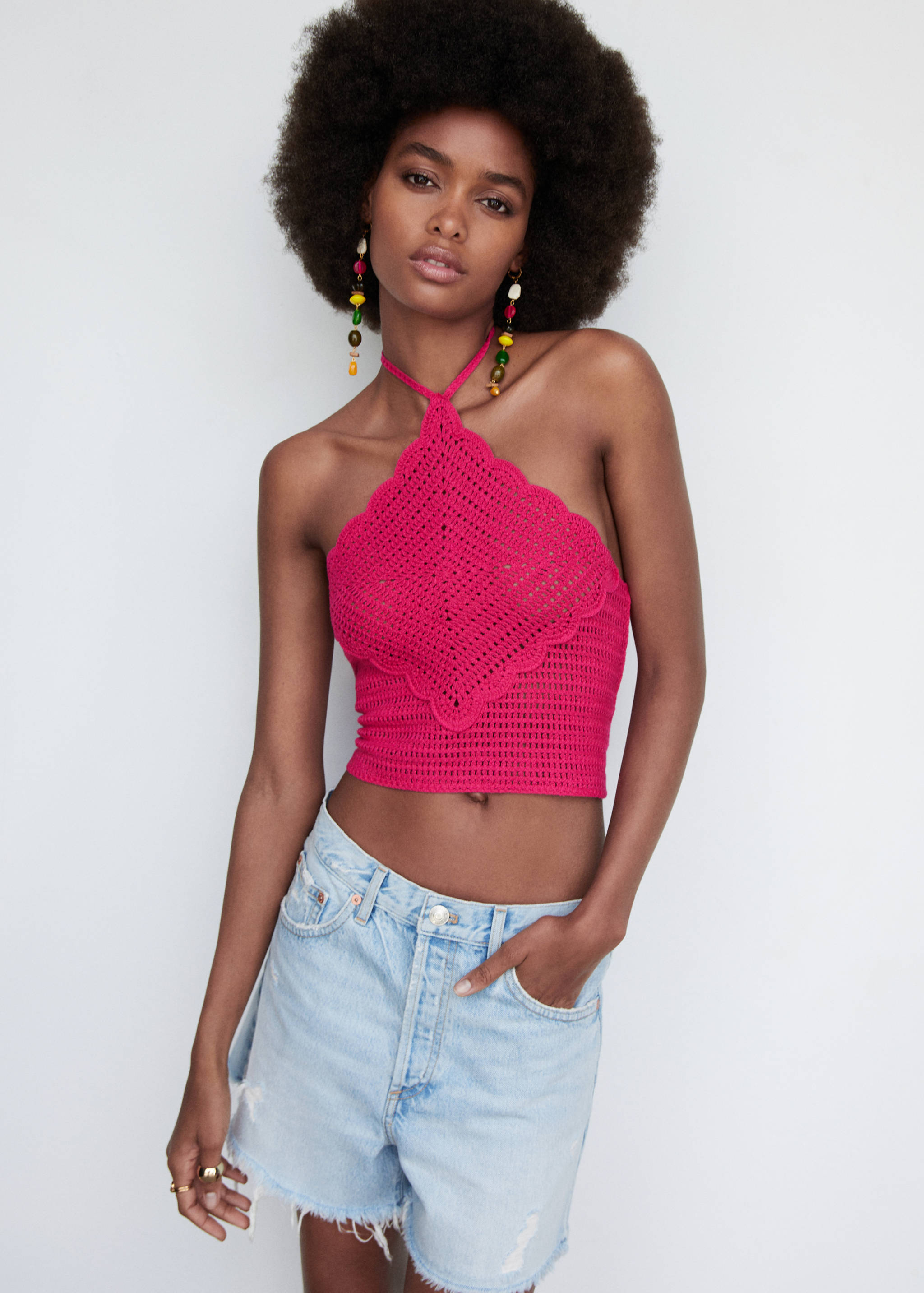 Bow collar top - Medium plane