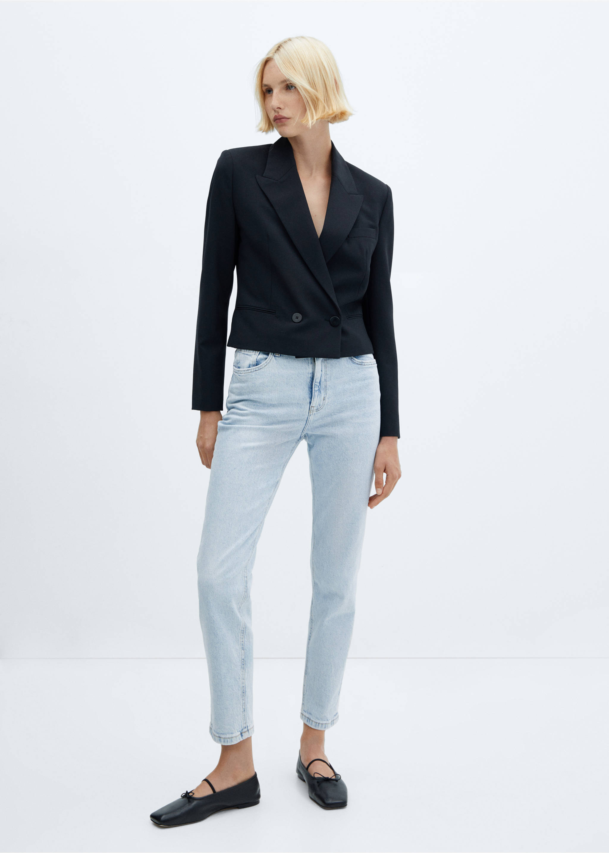 Comfort-Jeans mit hohem Bund Newmom - Allgemeine Ansicht, Bleach-Blau. Ref: 57040364-00.