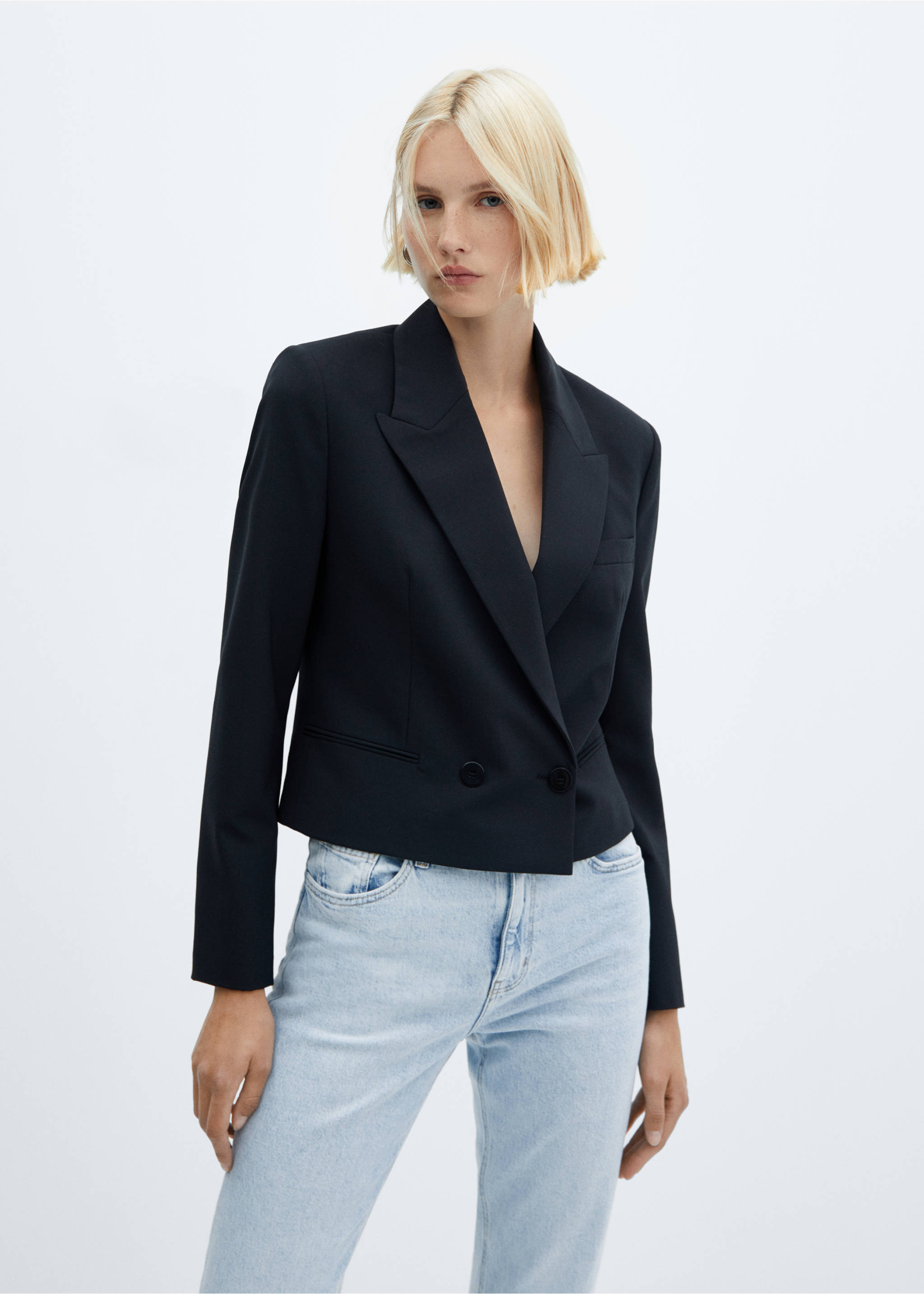 Comfort-Jeans mit hohem Bund Newmom - Detail des Artikels 1, Bleach-Blau. Ref: 57040364-00.