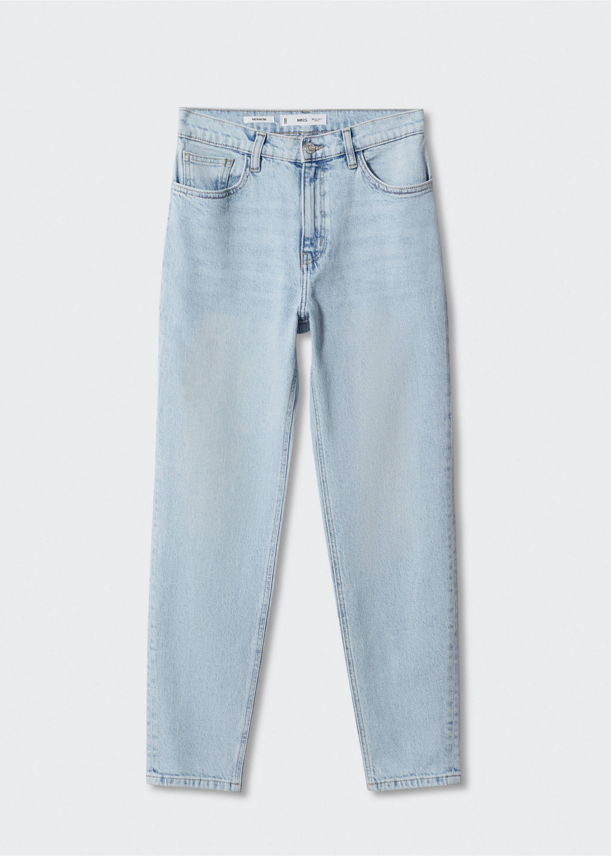 Comfort-Jeans mit hohem Bund Newmom - Artikel ohne Model, Bleach-Blau. Ref: 57040364-00.