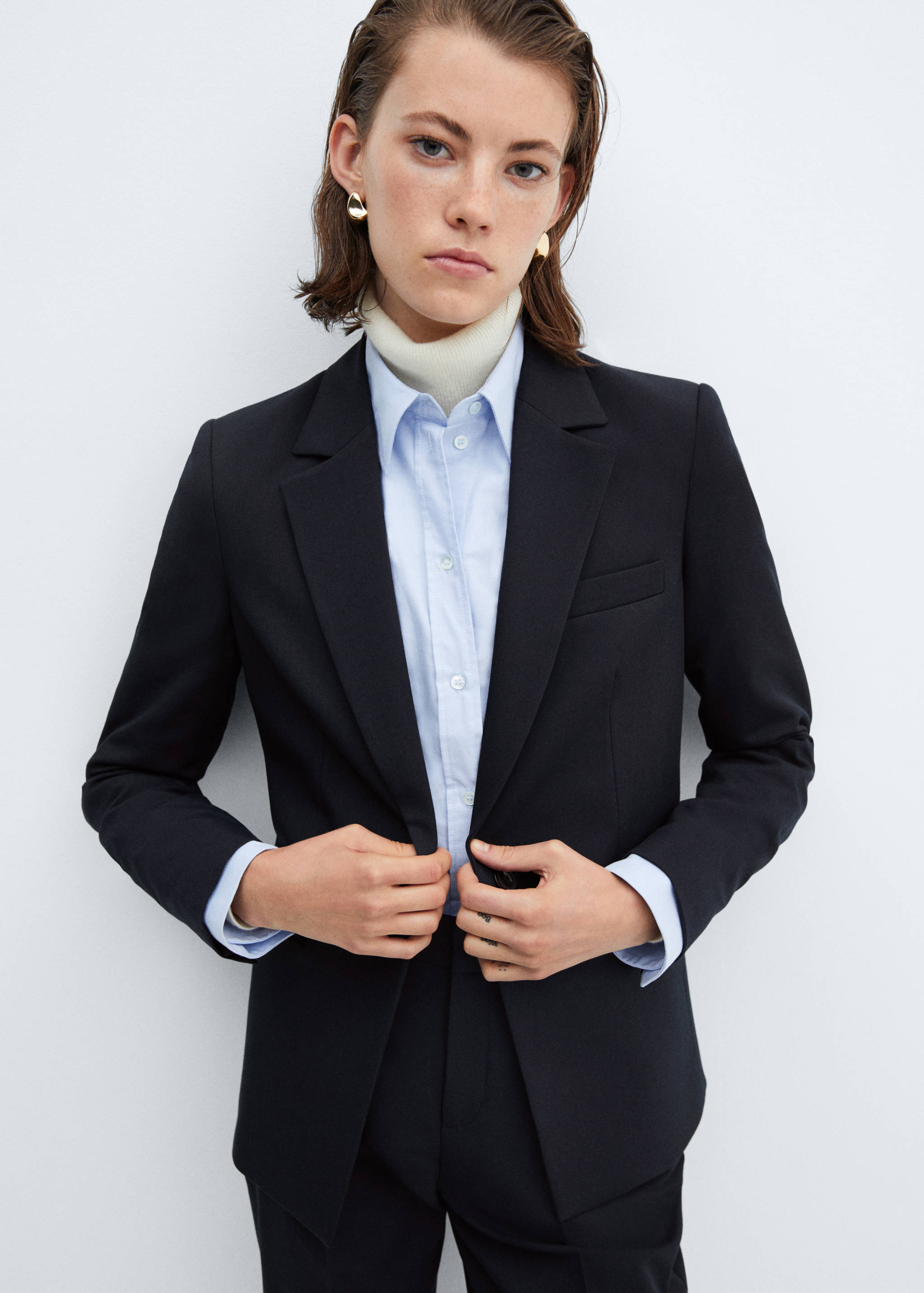 Fitted essential suit jacket - Medium plane