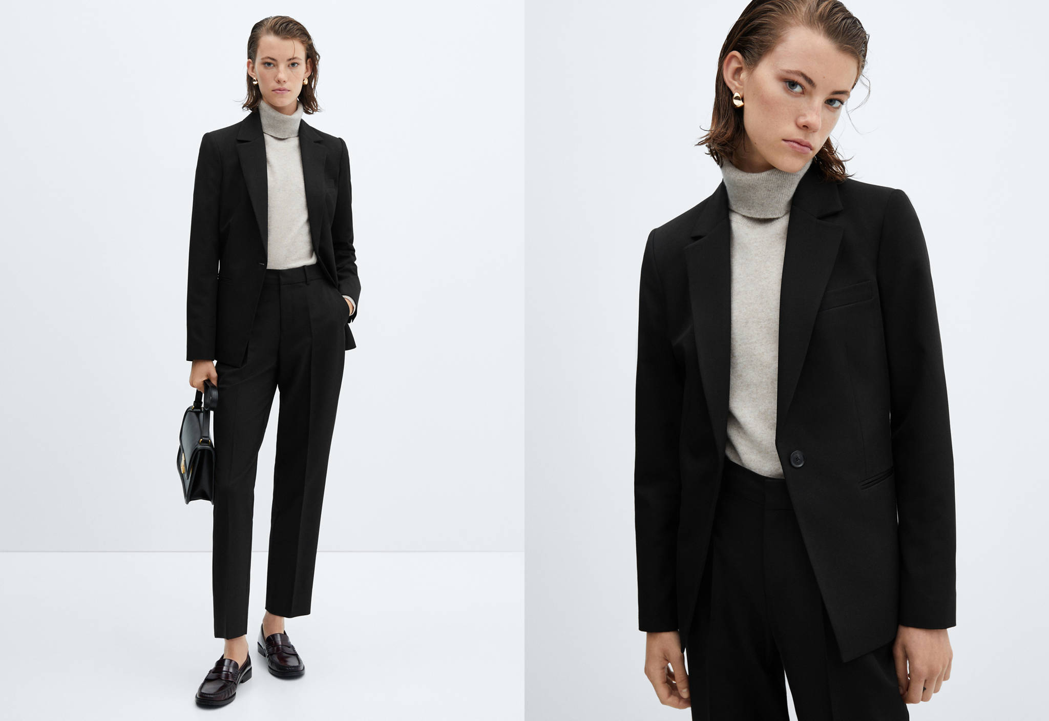 Fitted essential suit jacket - Panoramic plane