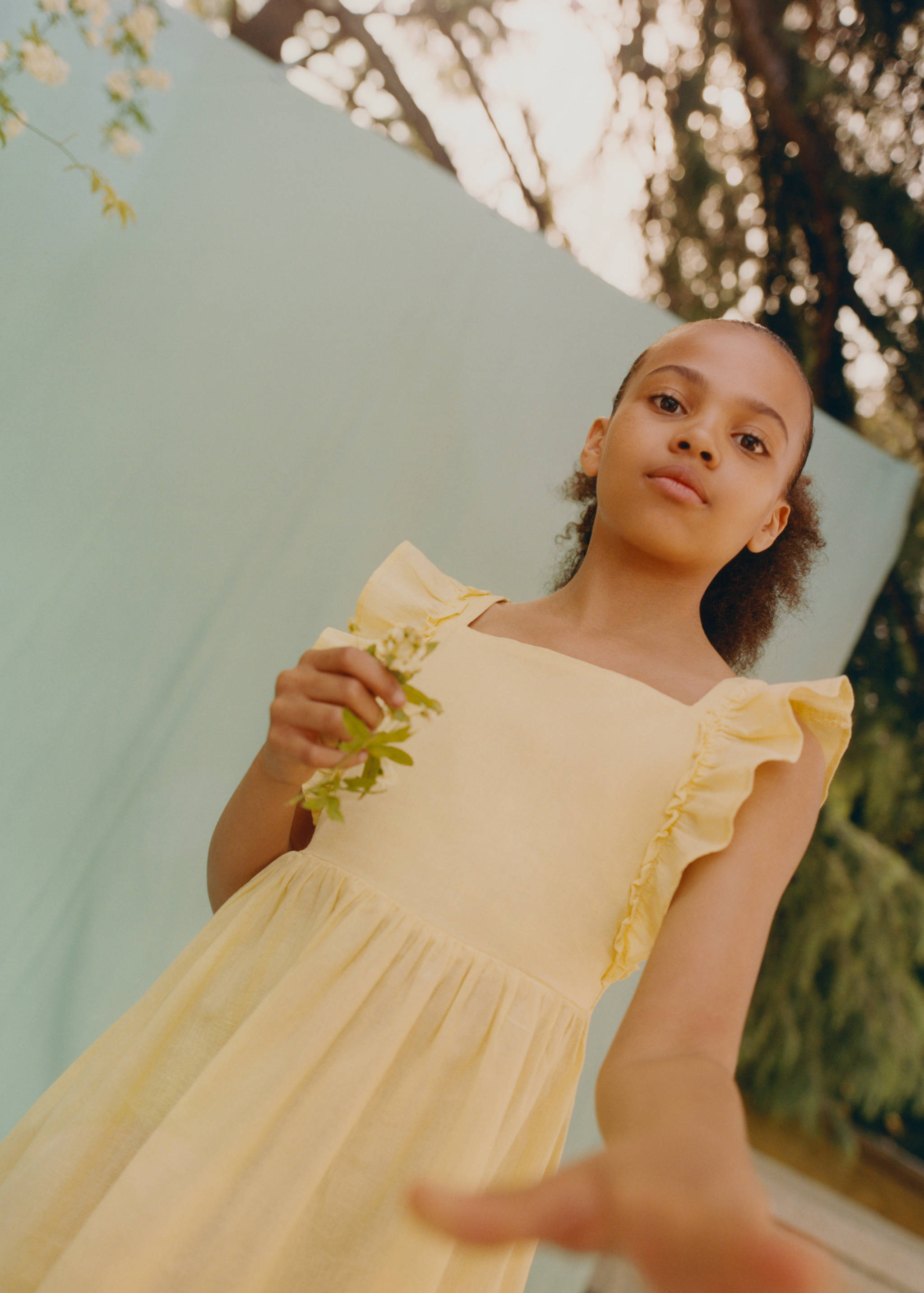 Vestit lli detall frunzit - Pla general