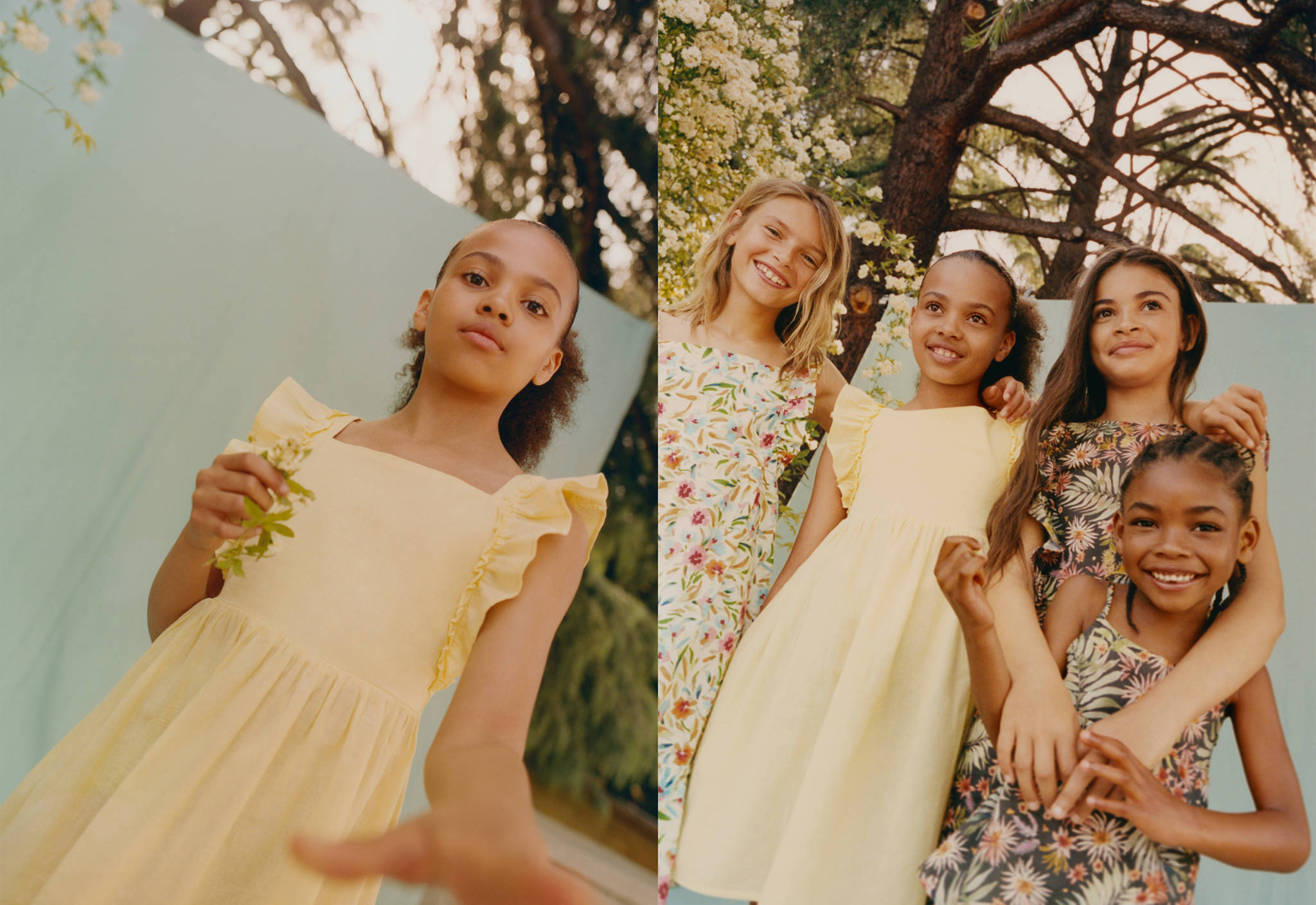 Linen dress with gathered detail - Panoramic plane