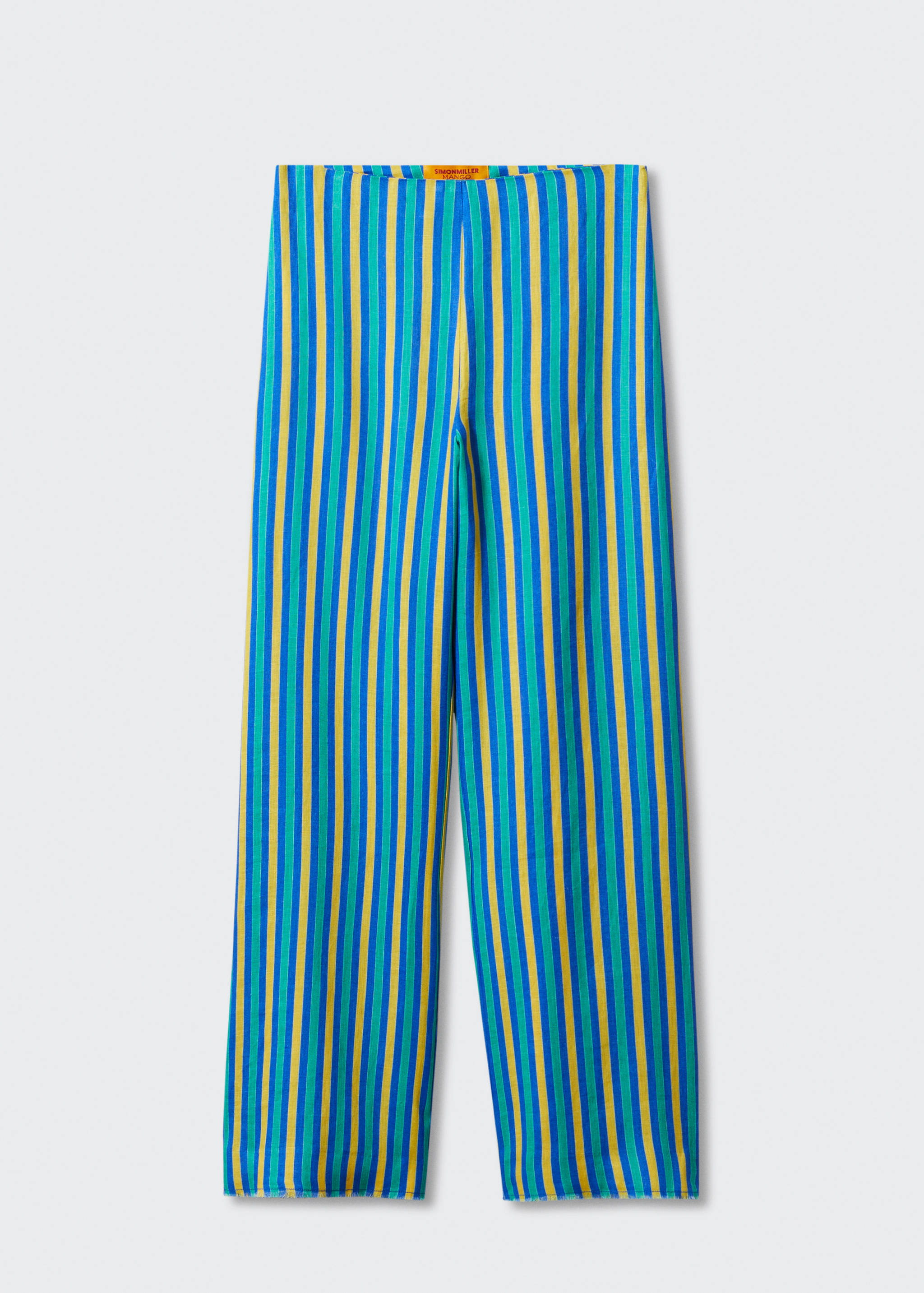 Multi-coloured striped linen trousers - Article without model