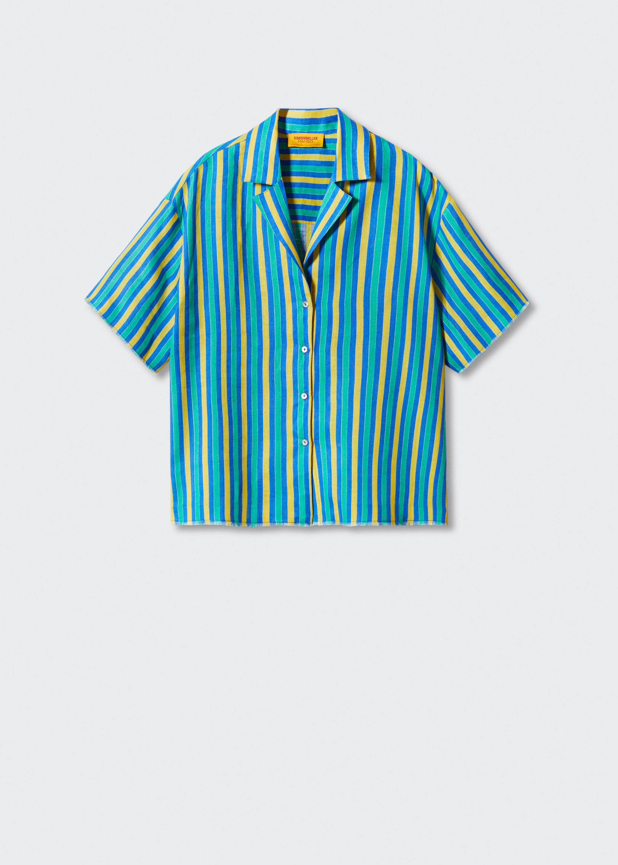 Multi-coloured striped linen shirt - Article without model